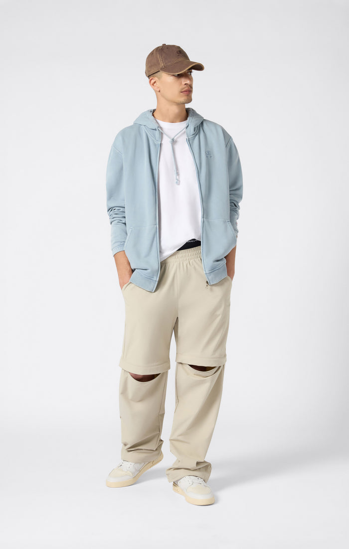 Men's Loose Fit Convertible Nylon Pants with Elastic Cuffs