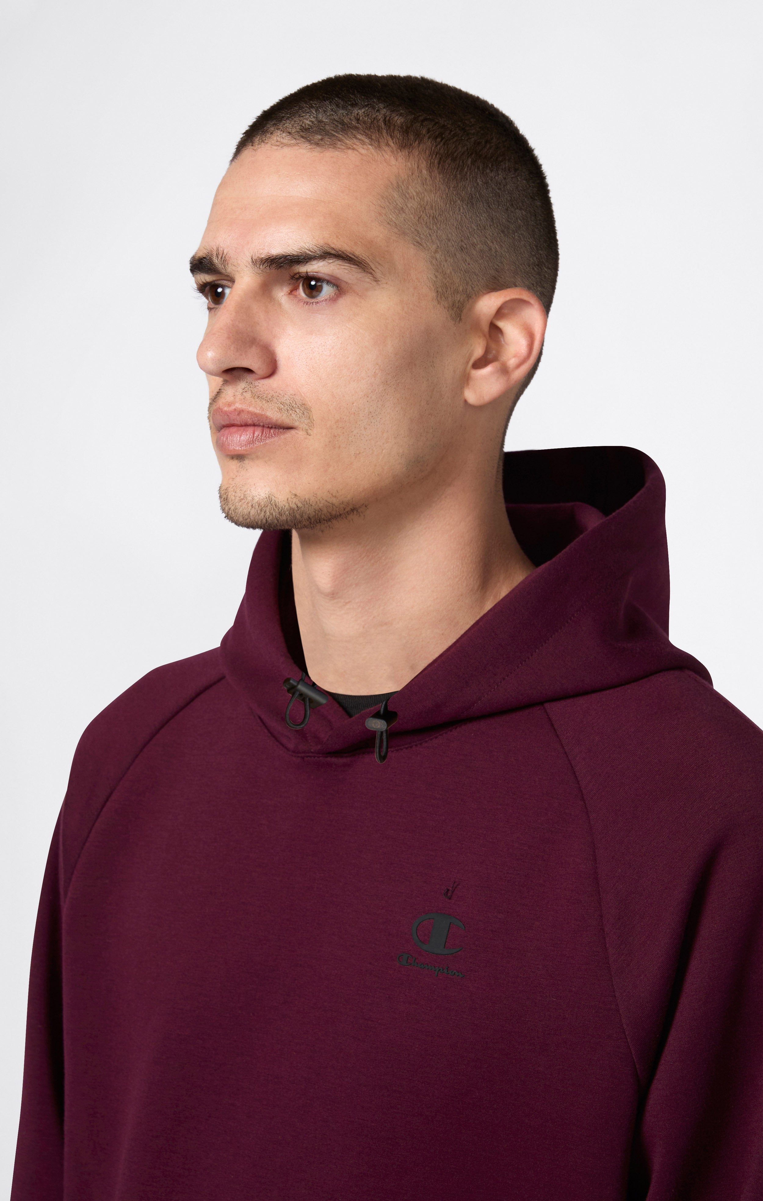 Men’s Stretch Poly-Cotton Hooded Sweatshirt  C-Tech