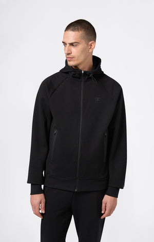 Men’s Stretch Poly-Cotton Full Zip Hooded Sweatshirt C-Tech