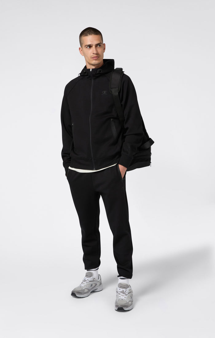 Men’s Stretch Poly-Cotton Full Zip Hooded Sweatshirt C-Tech