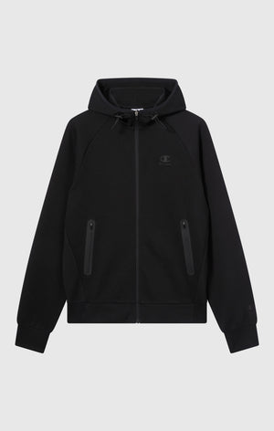 Men’s Stretch Poly-Cotton Full Zip Hooded Sweatshirt C-Tech