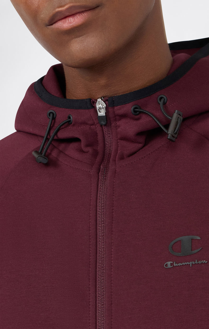 Men’s Stretch Poly-Cotton Full Zip Hooded Sweatshirt C-Tech