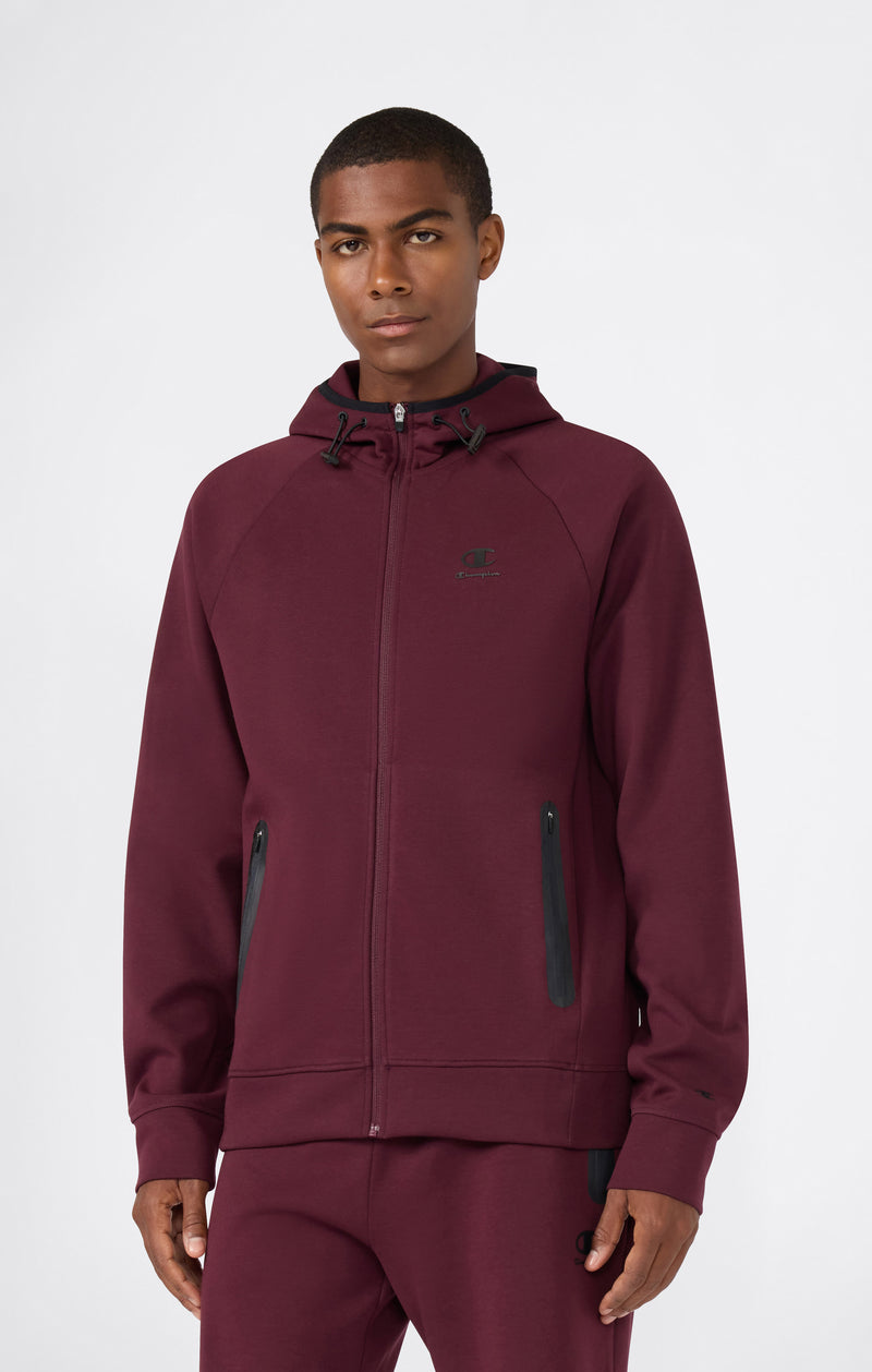Felpa Da Uomo Stretch Con Cappuccio E Zip Intera C-Tech Bordeaux c