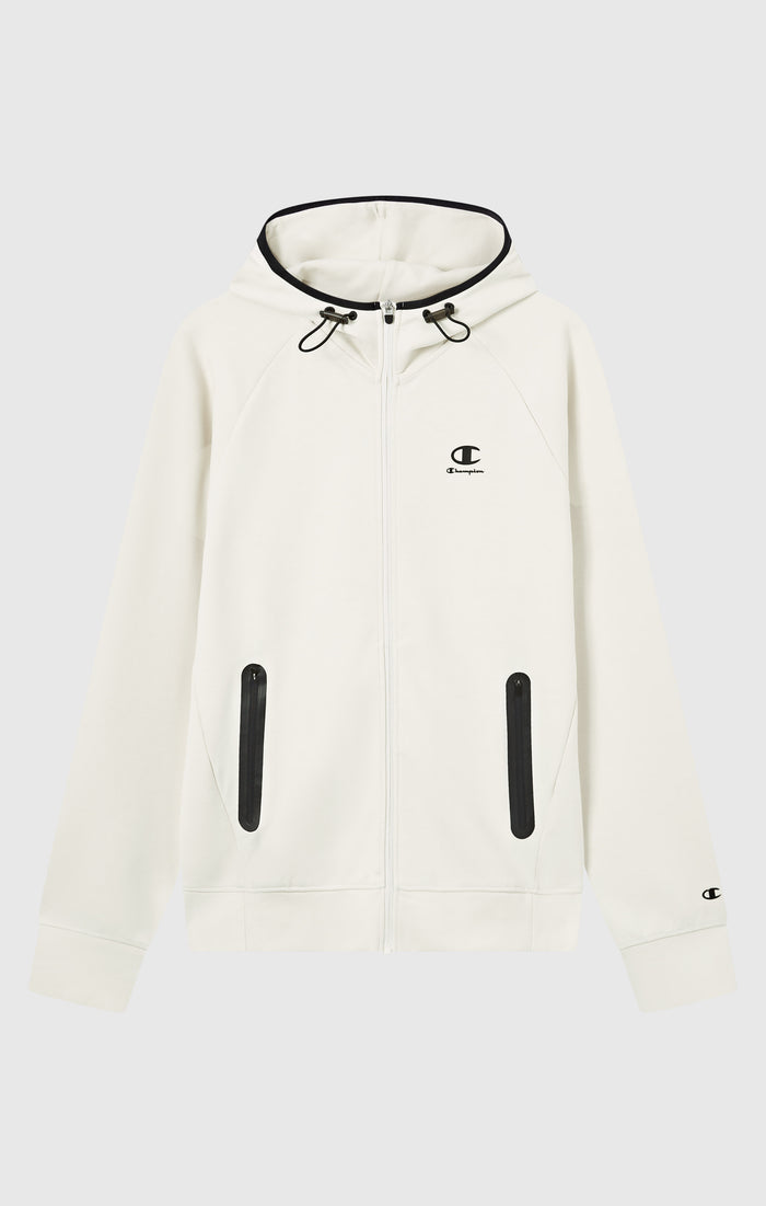 Men’s Stretch Poly-Cotton Full Zip Hooded Sweatshirt C-Tech