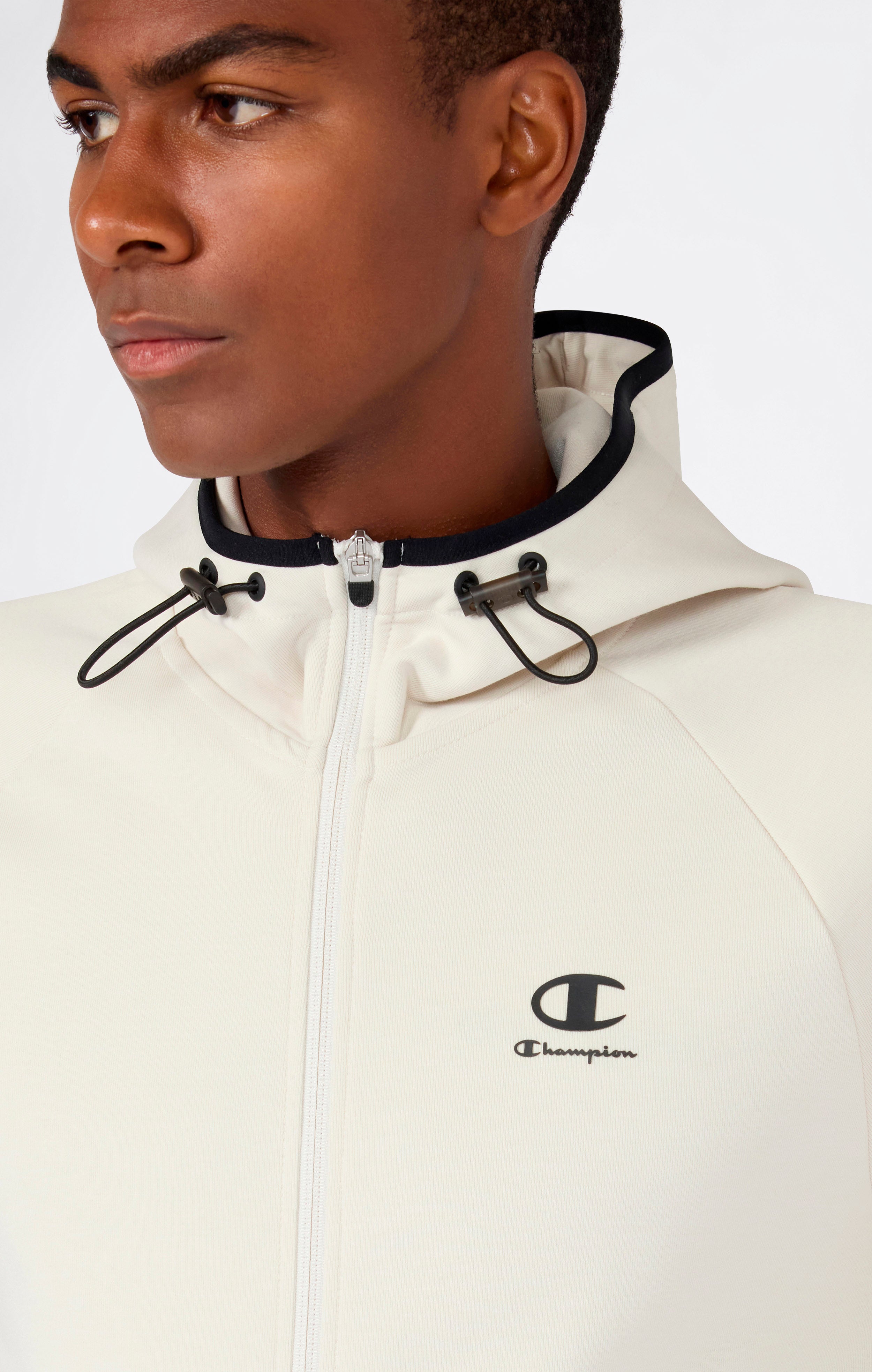 Men’s Stretch Poly-Cotton Full Zip Hooded Sweatshirt C-Tech