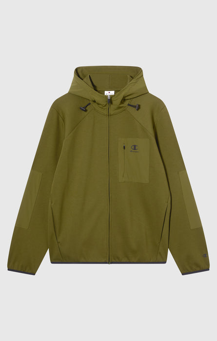 Felpa da Uomo Stretch Con Cappuccio E Zip Intera C-Tech