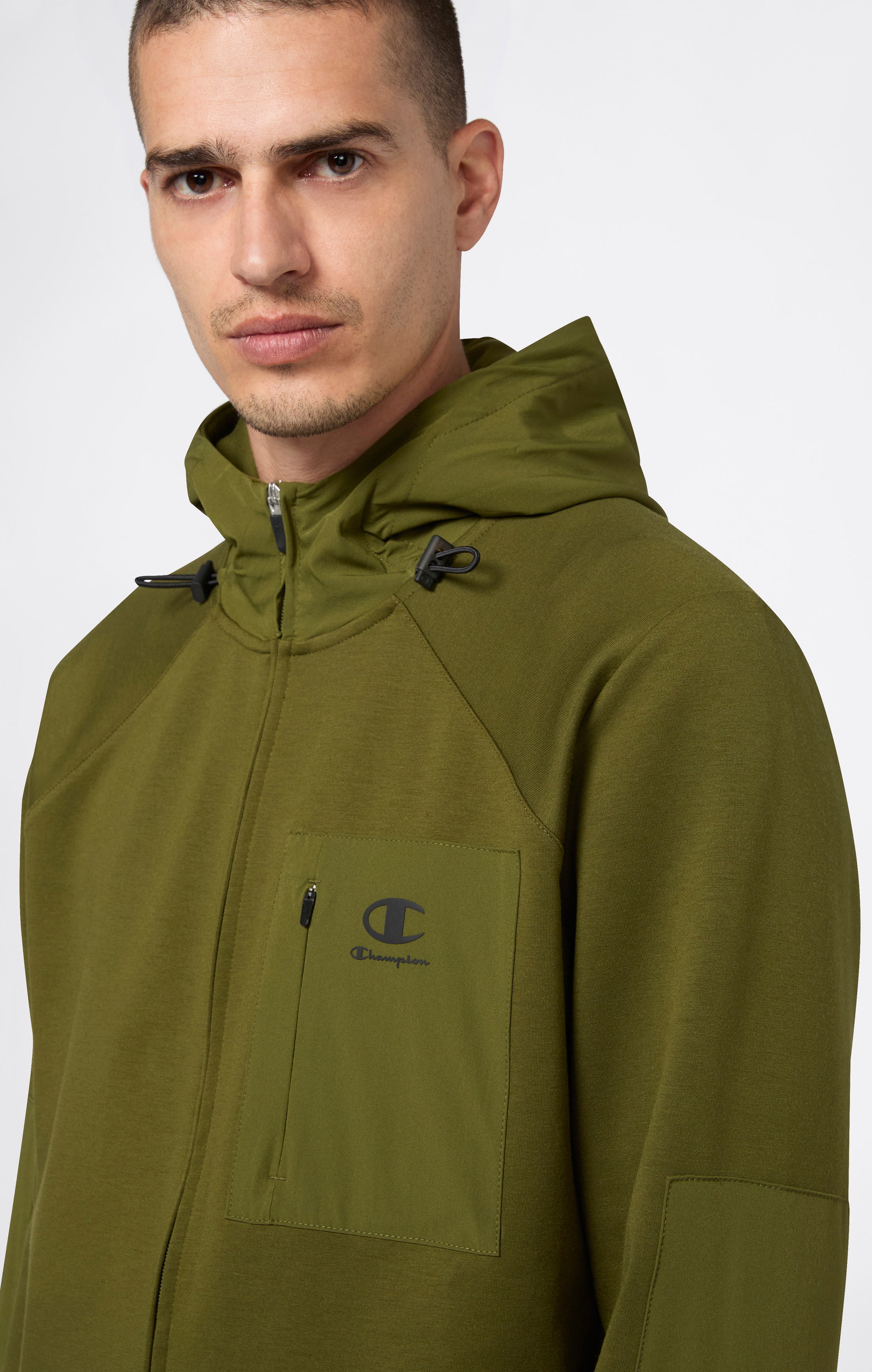 Herren Stretch Kapuzenpullover Mit Reißverschluss C-Tech