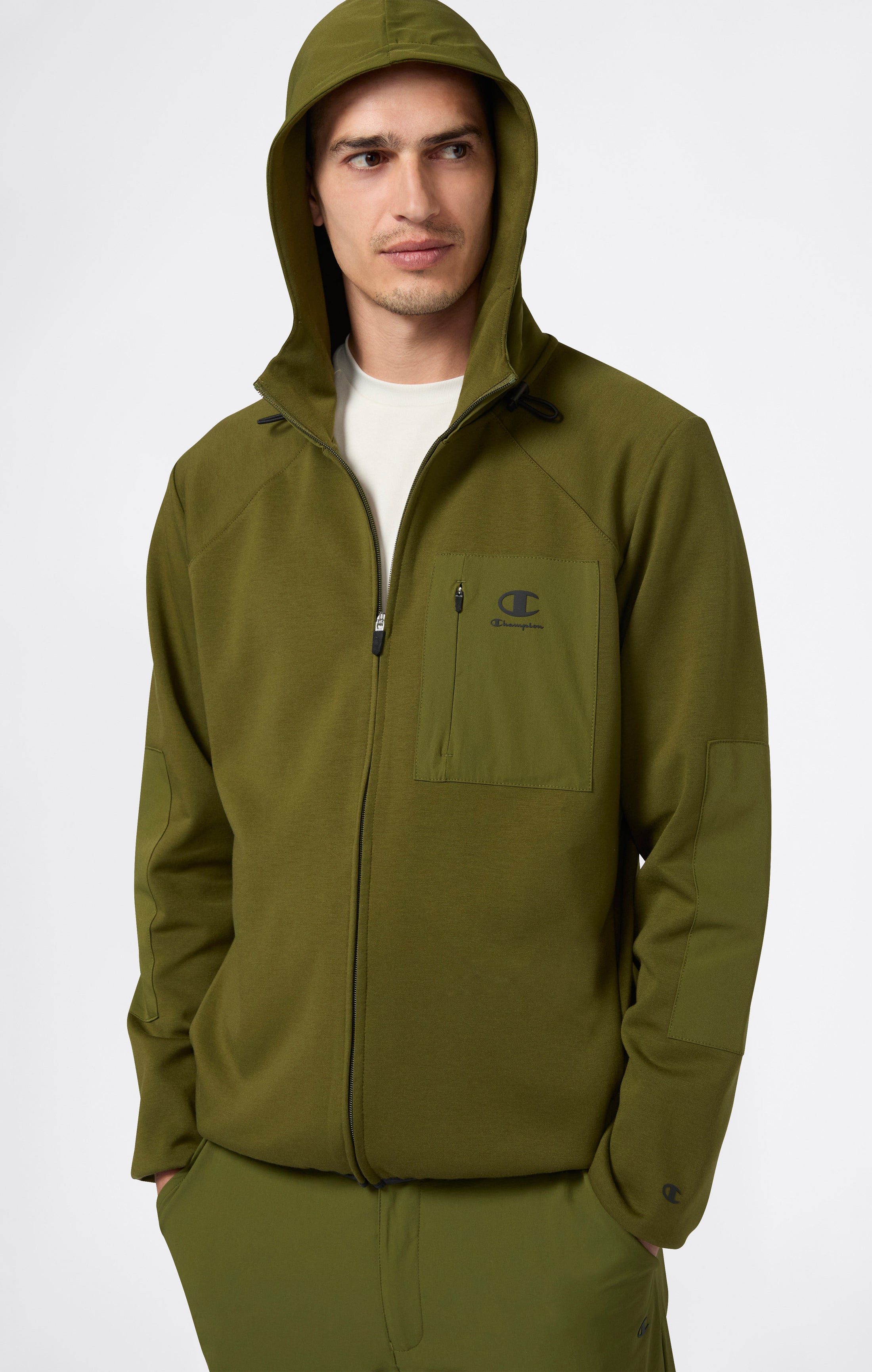 Herren Stretch Kapuzenpullover Mit Reißverschluss C-Tech