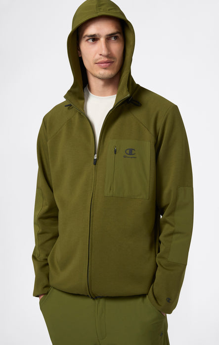 Men’s Full Zip Hooded Sweatshirt Stretch C-Tech