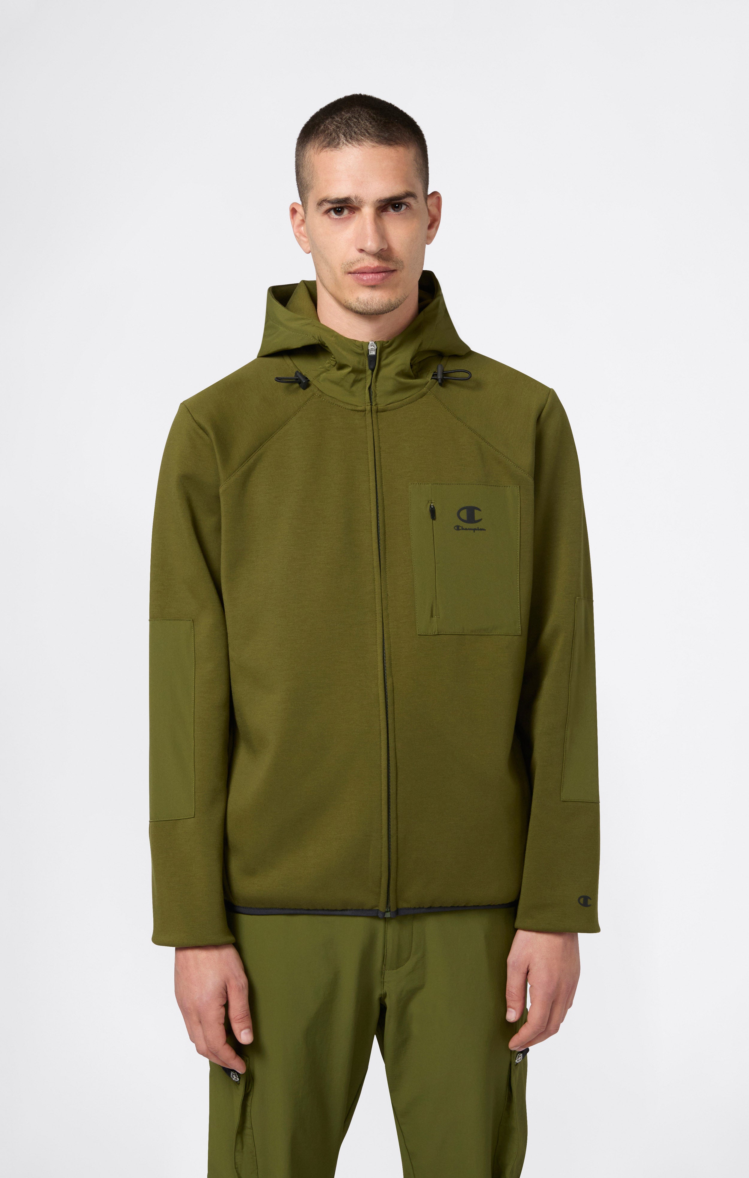 Herren Stretch Kapuzenpullover Mit Reißverschluss C-Tech