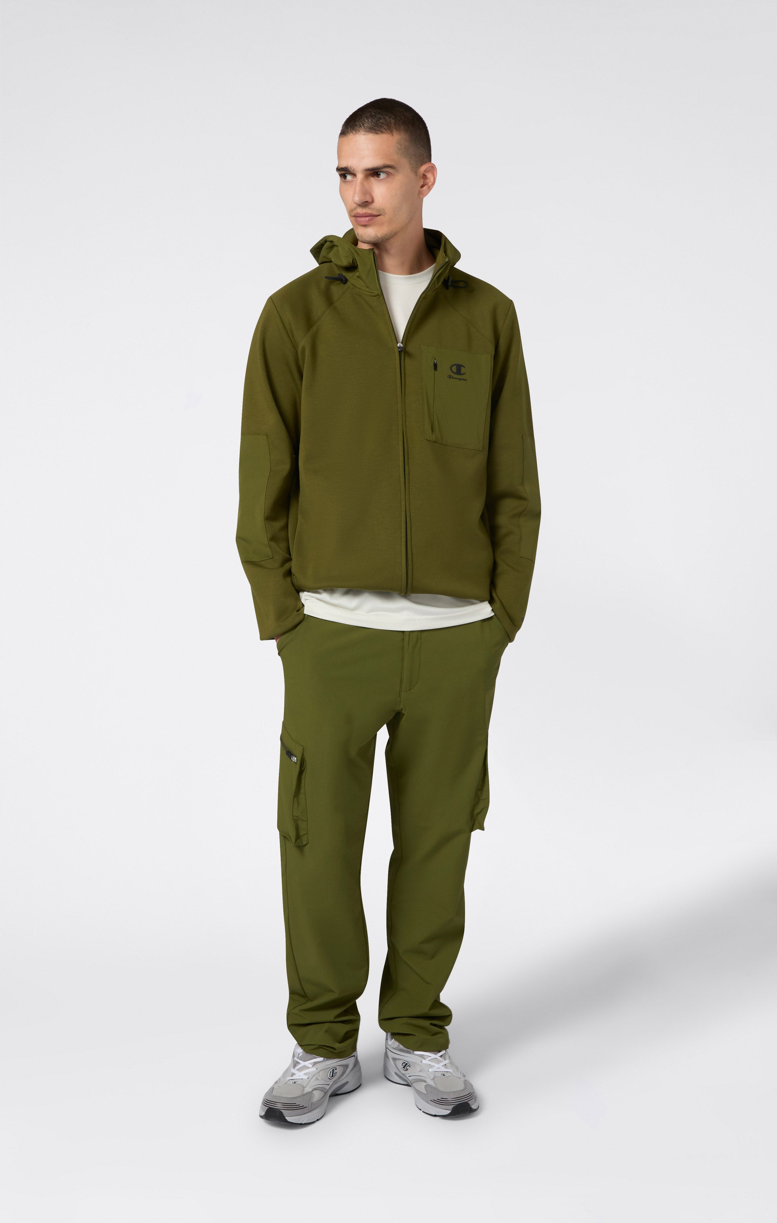 Herren Stretch Kapuzenpullover Mit Reißverschluss C-Tech