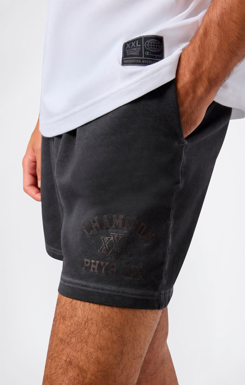 Shorts homme en éponge stretch effet délavé 5''