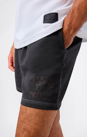 Shorts homme en éponge stretch effet délavé 5''
