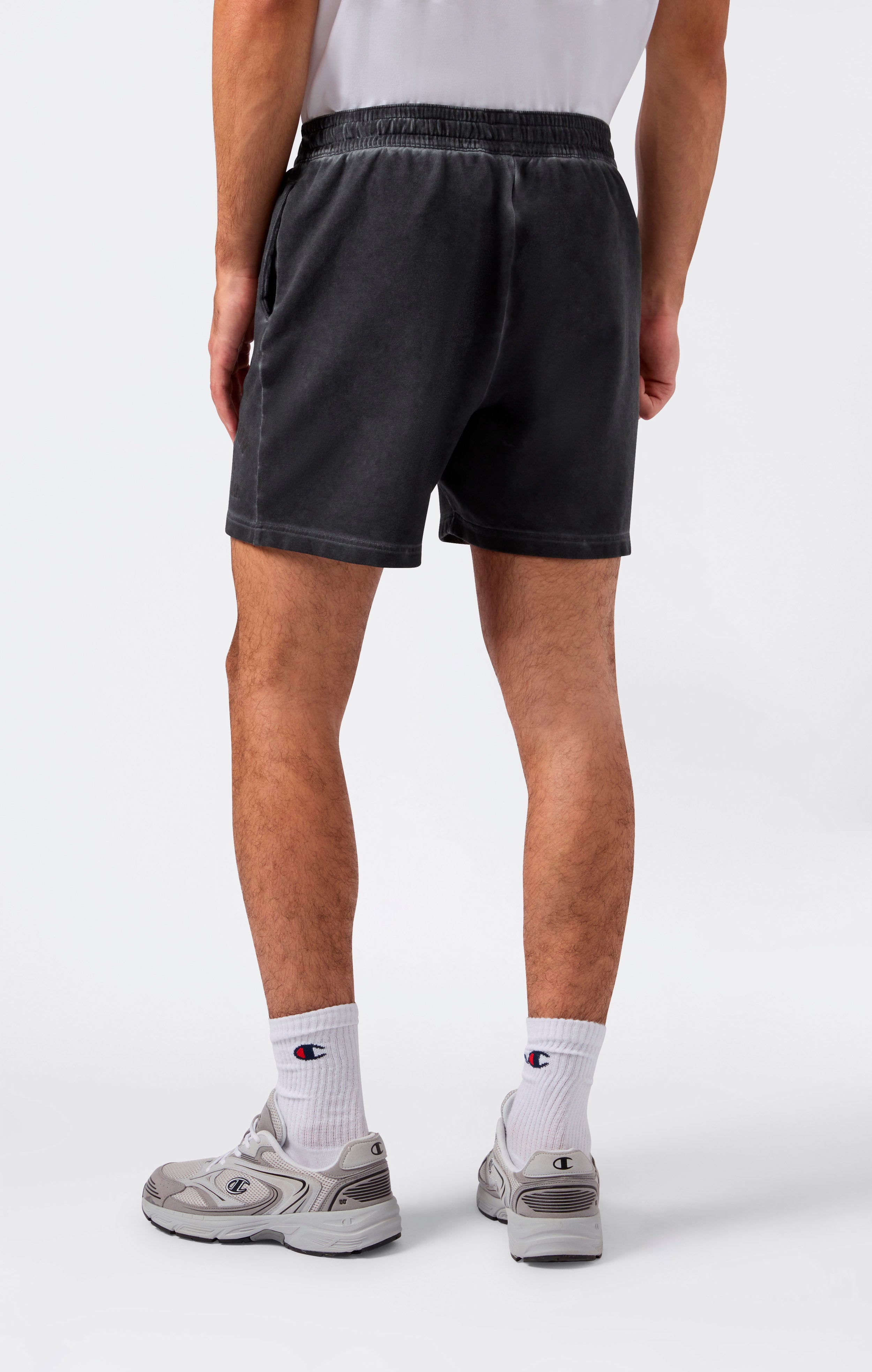 Pantaloncini da uomo in terry elasticizzato effetto slavato da 5''