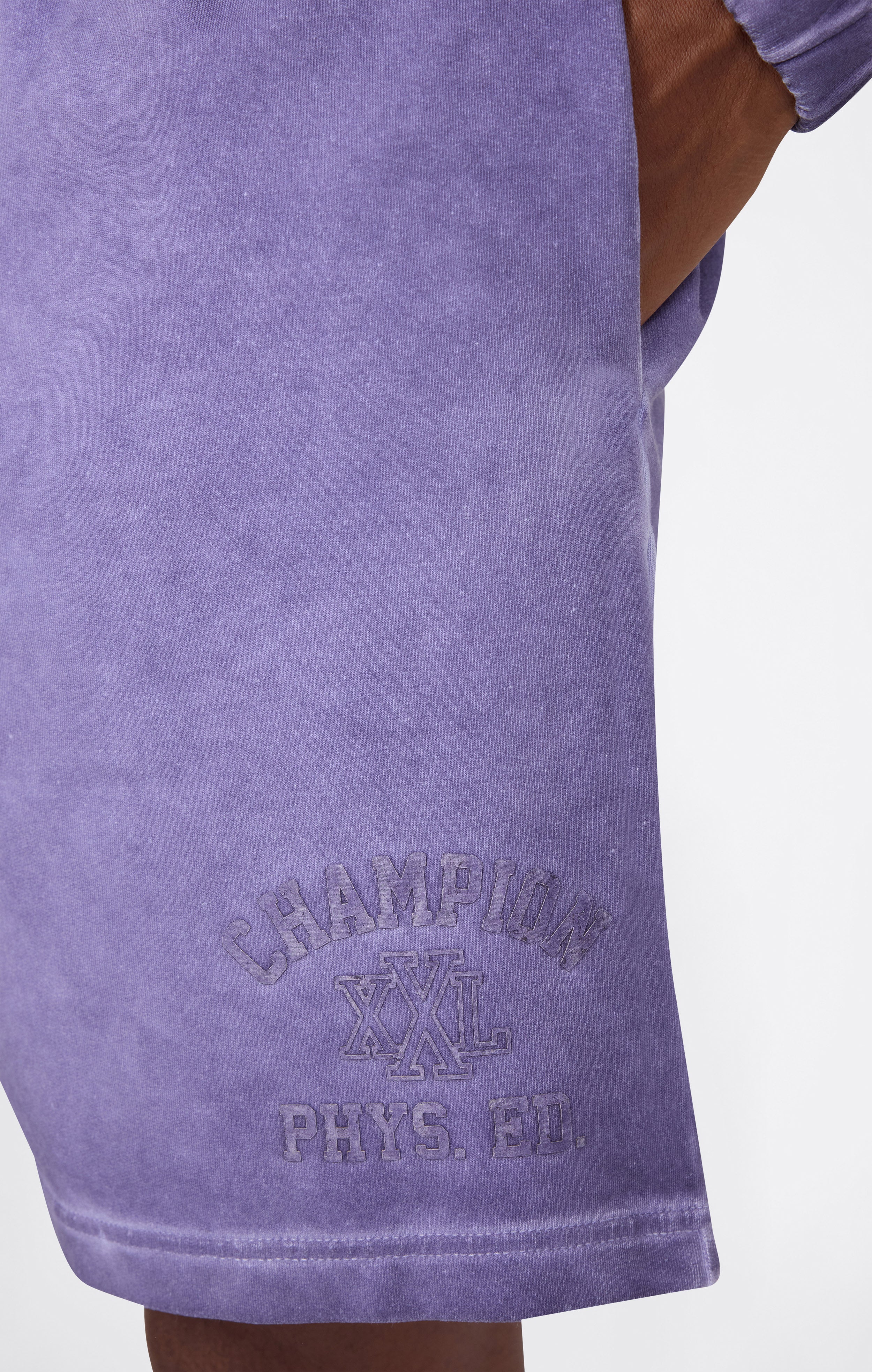 Pantaloncini da uomo in terry elasticizzato effetto slavato da 5''