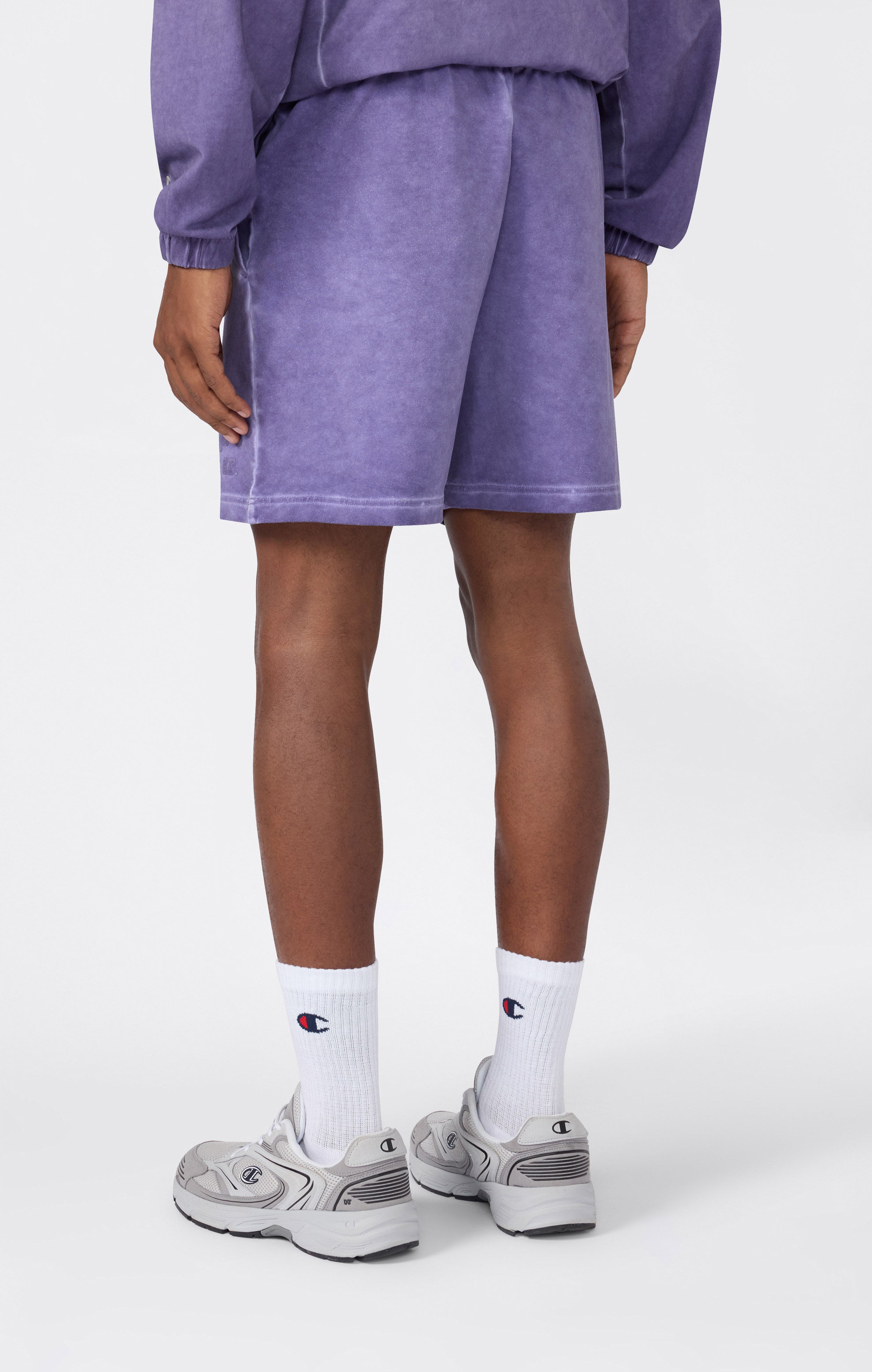 Pantaloncini da uomo in terry elasticizzato effetto slavato da 5''