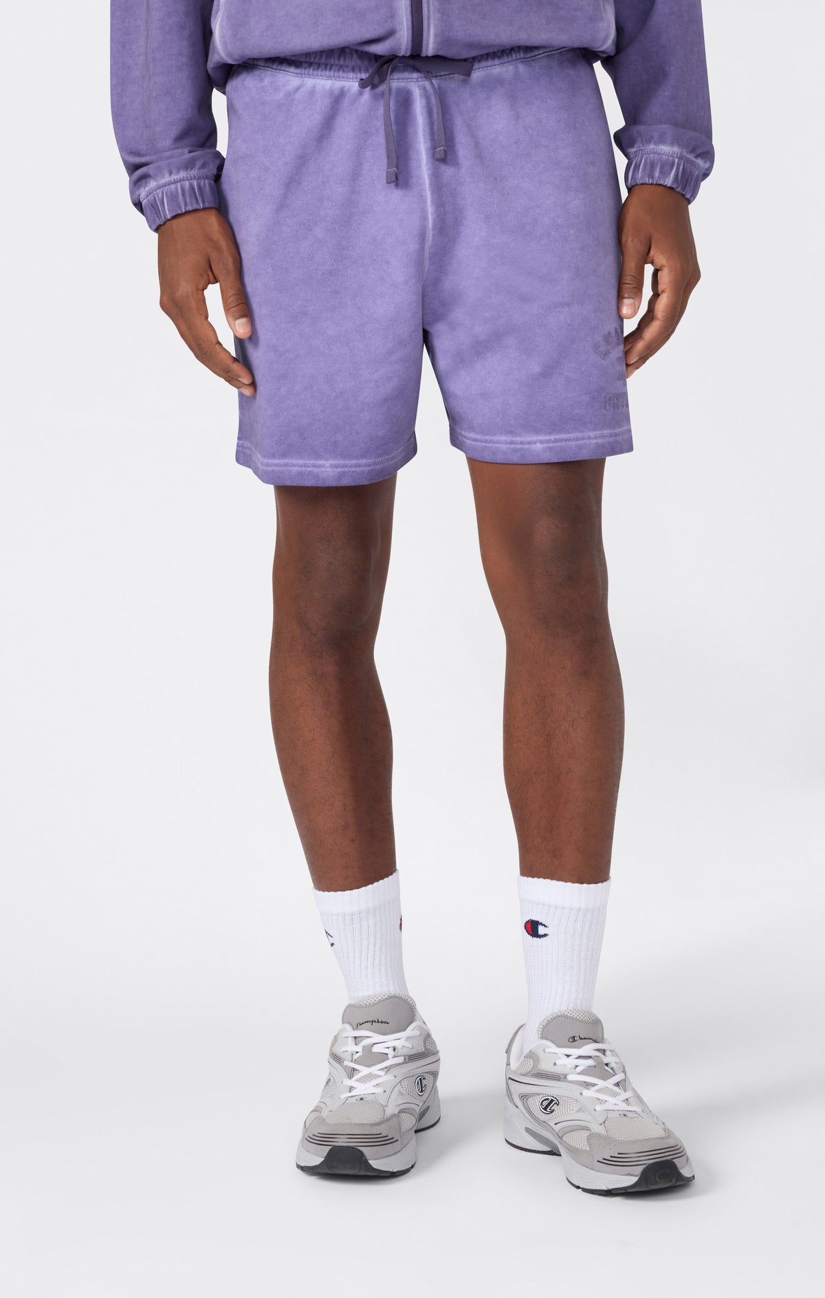 Pantaloncini da uomo in terry elasticizzato effetto slavato da 5''