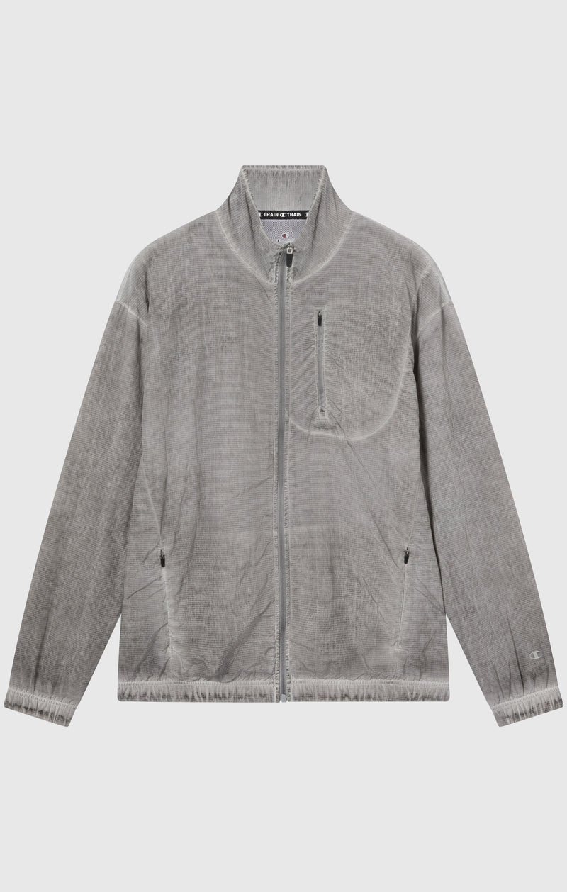 Herren Nylon-Top Mit Voller Reißverschluss Im Washed-Look
