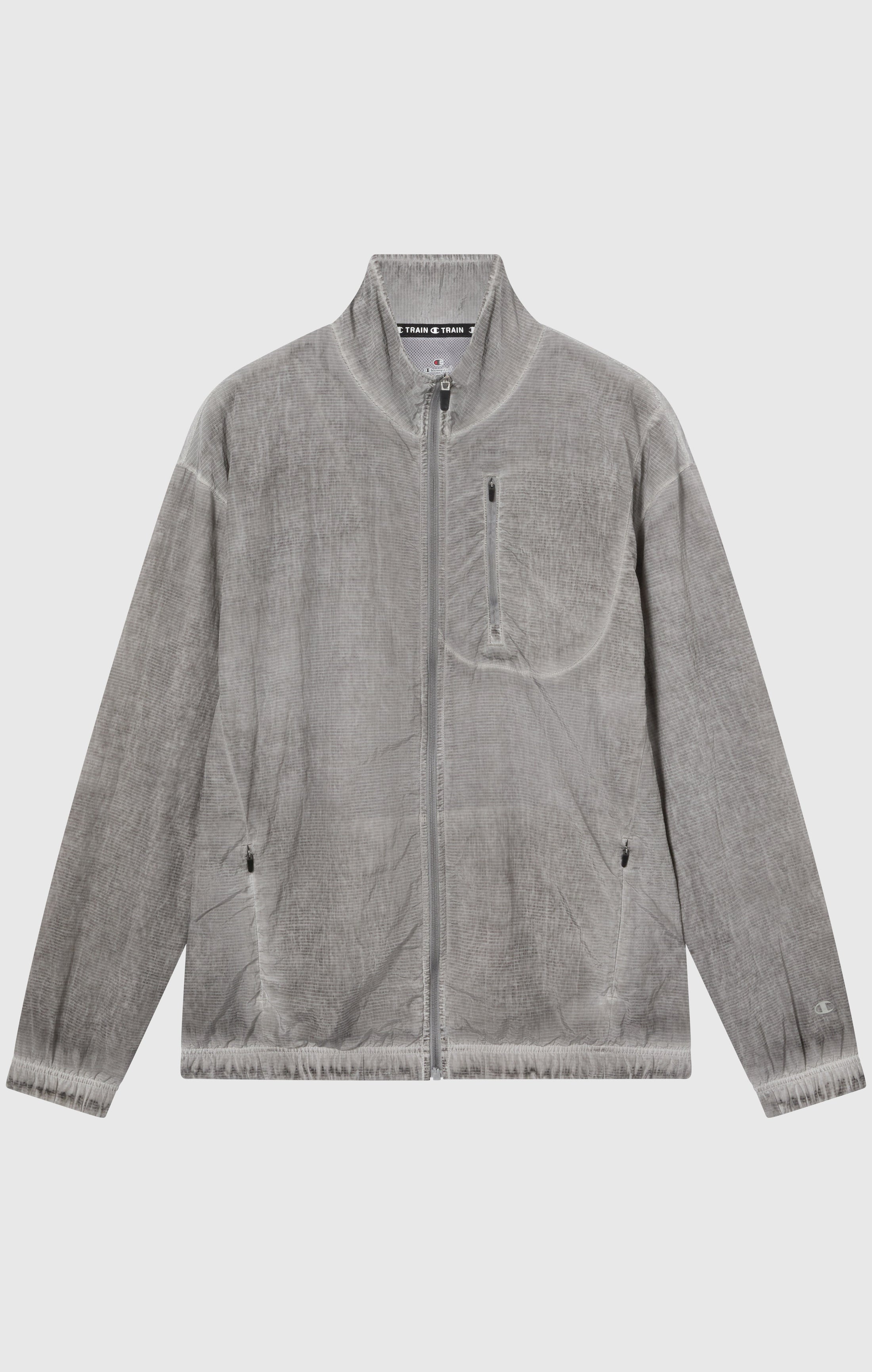 Herren Nylon-Top Mit Voller Reißverschluss Im Washed-Look