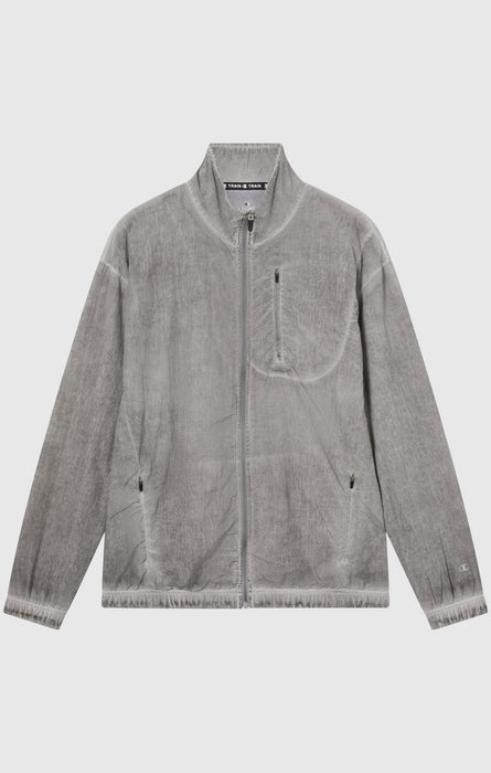 Top Uomo In Nylon Con Zip Intera Effetto Slavato