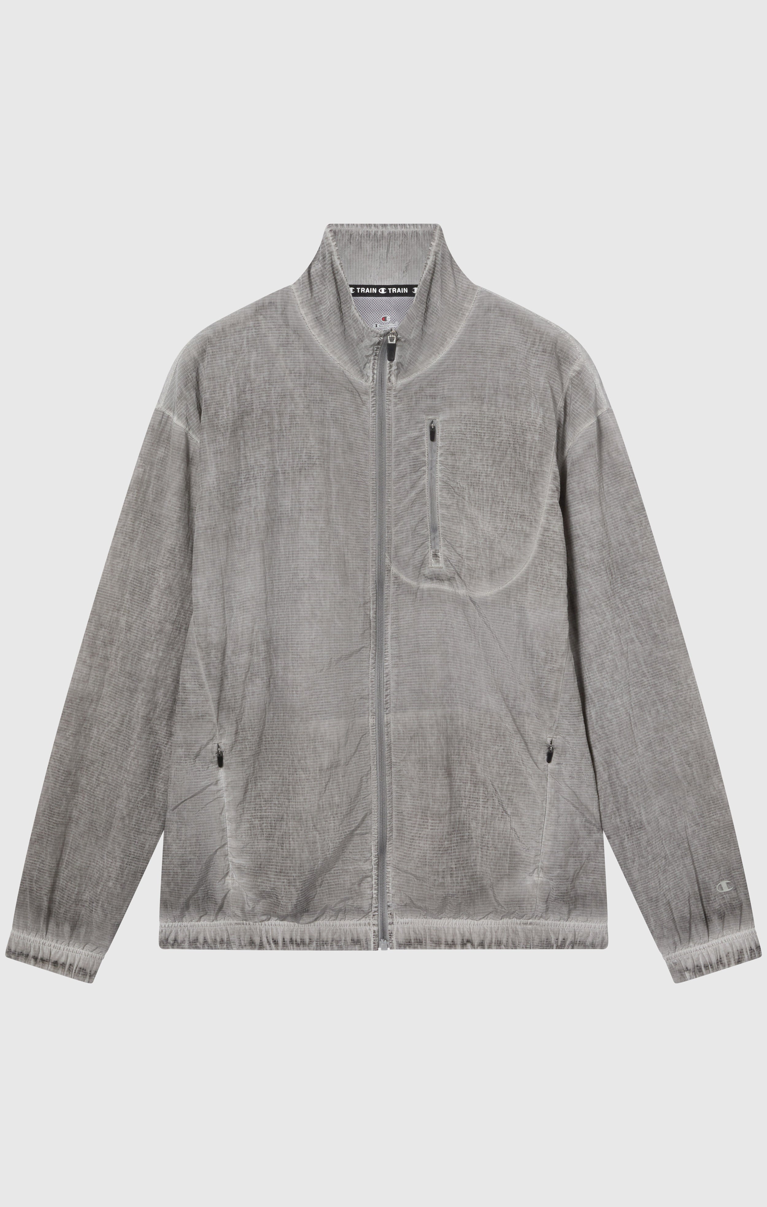 Top Uomo In Nylon Con Zip Intera Effetto Slavato