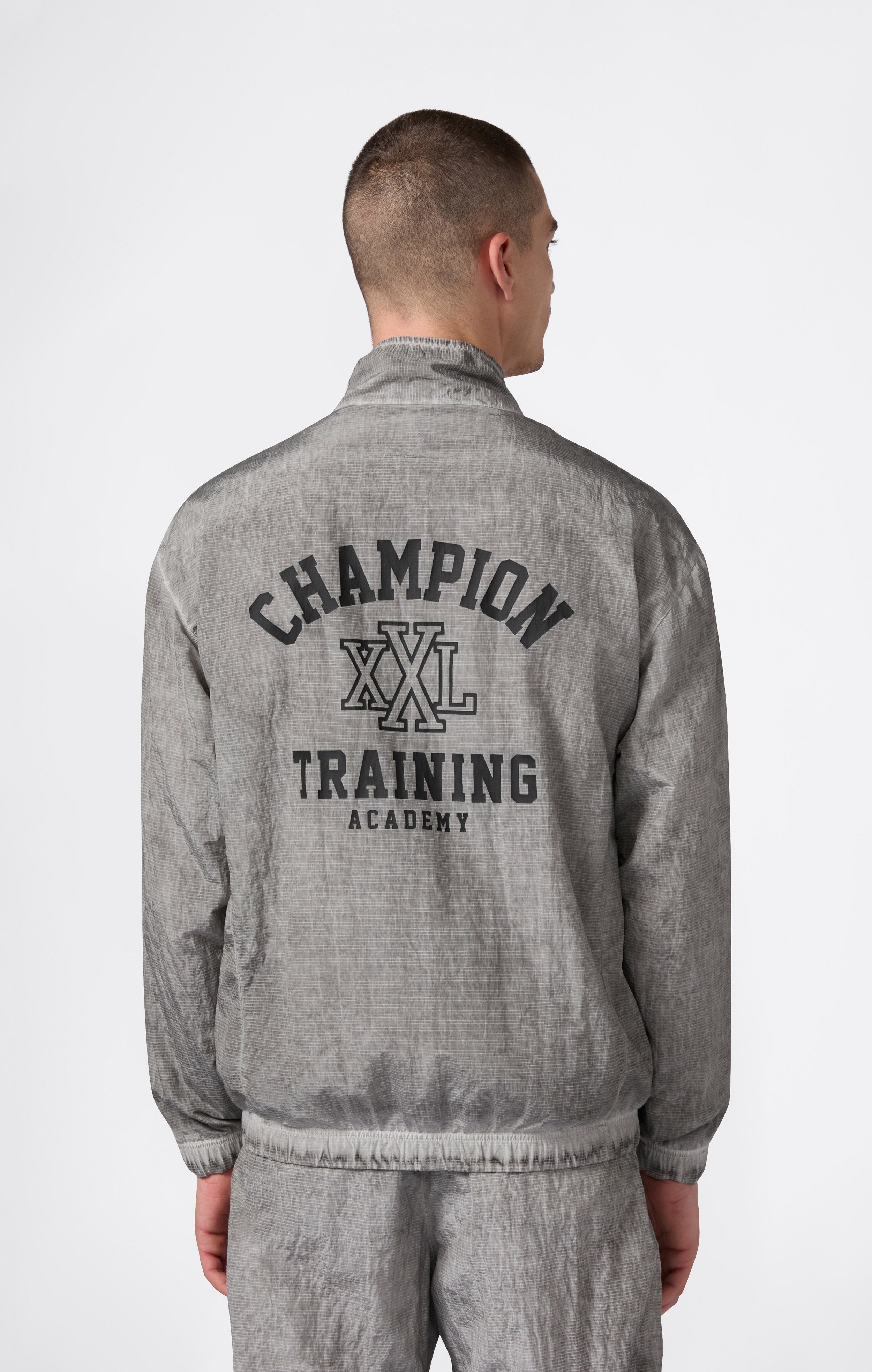 Top Uomo In Nylon Con Zip Intera Effetto Slavato