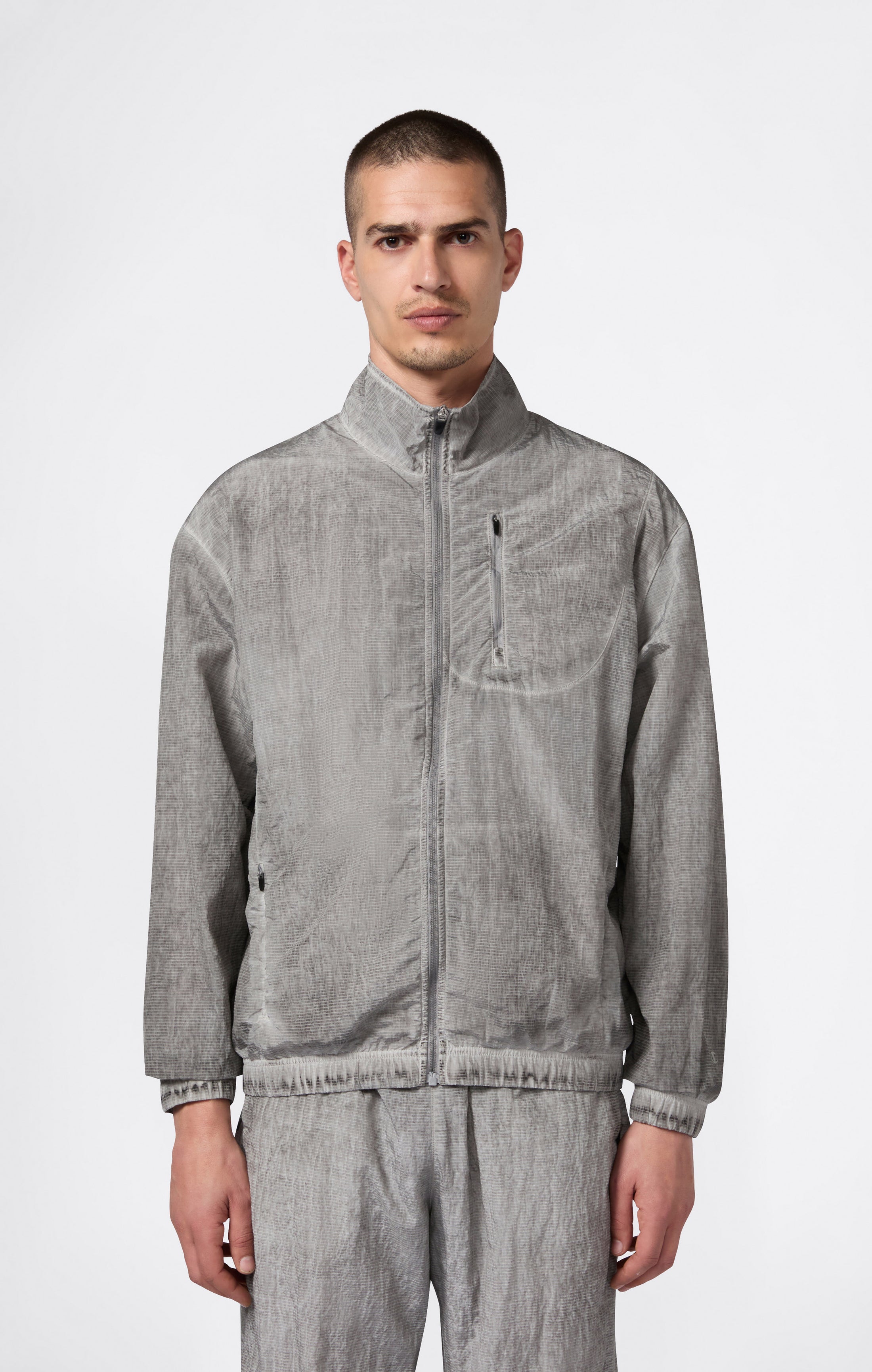 Men’s Washed Full Zip Nylon Top