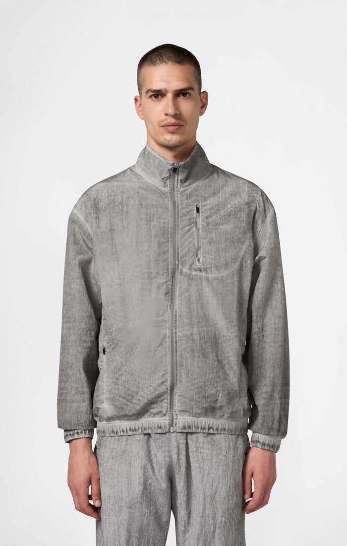 Top Uomo In Nylon Con Zip Intera Effetto Slavato