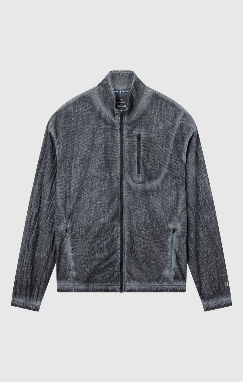 Herren Nylon-Top Mit Voller Reißverschluss Im Washed-Look