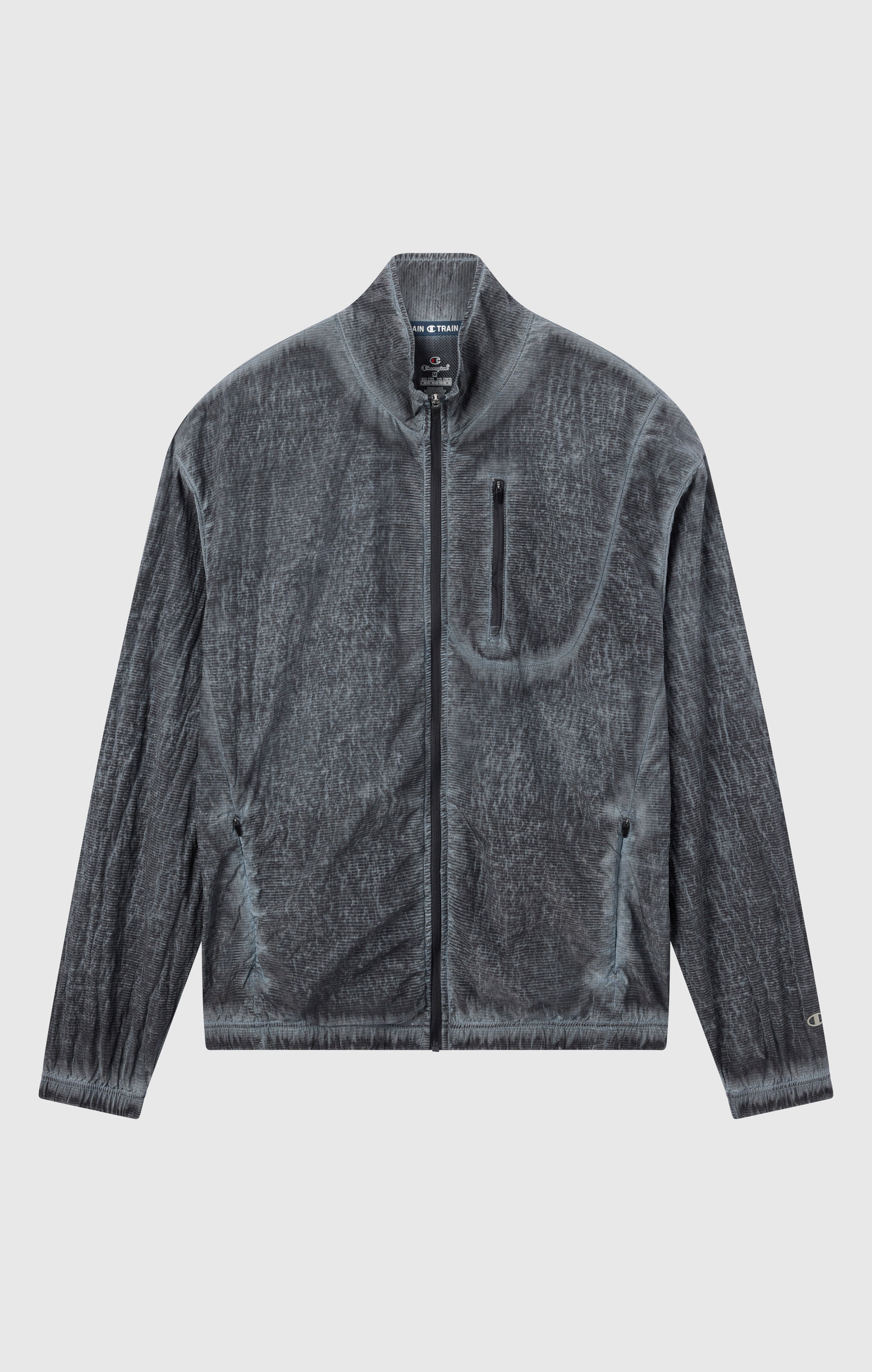 Herren Nylon-Top Mit Voller Reißverschluss Im Washed-Look