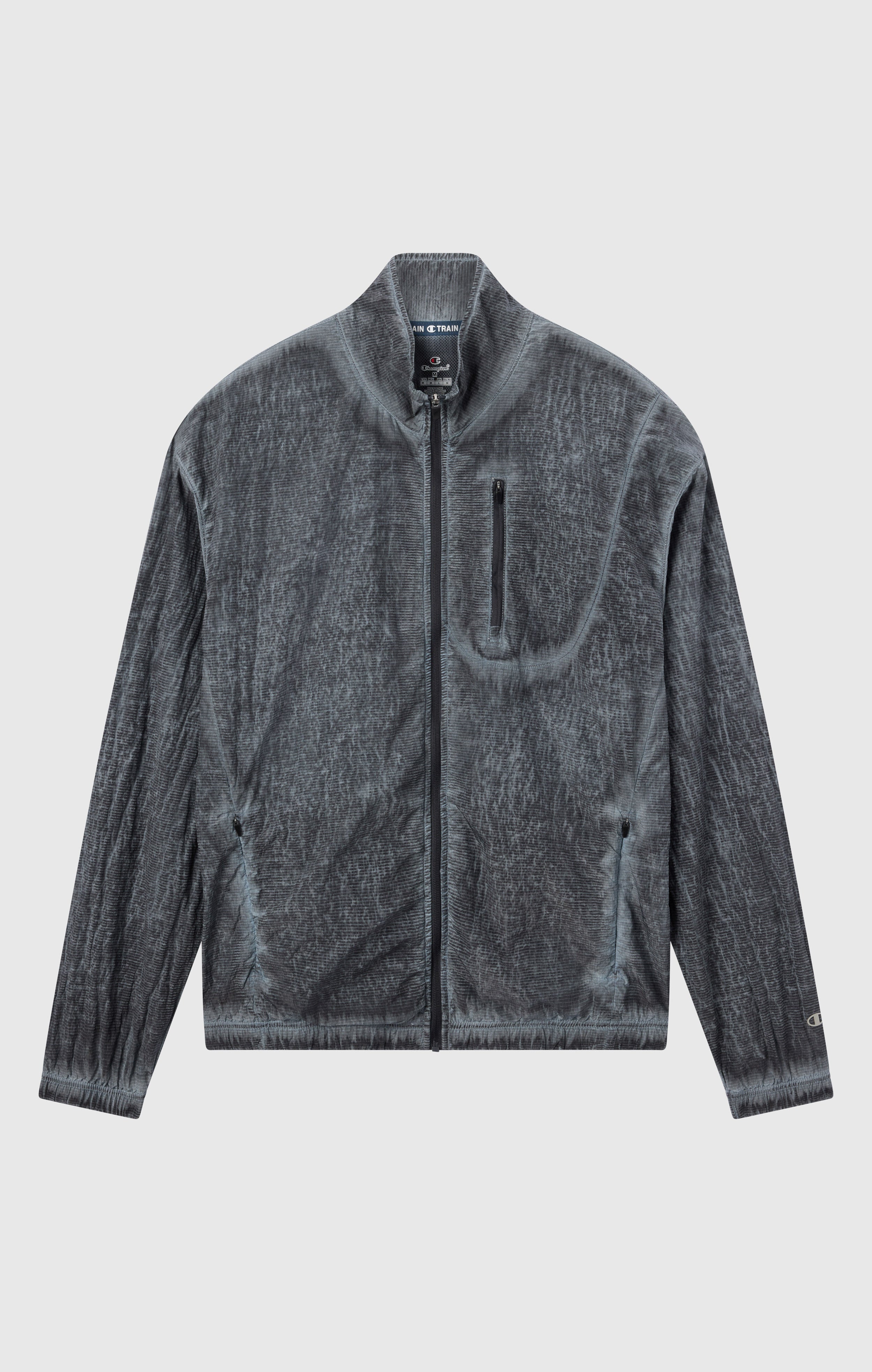 Top Uomo In Nylon Con Zip Intera Effetto Slavato