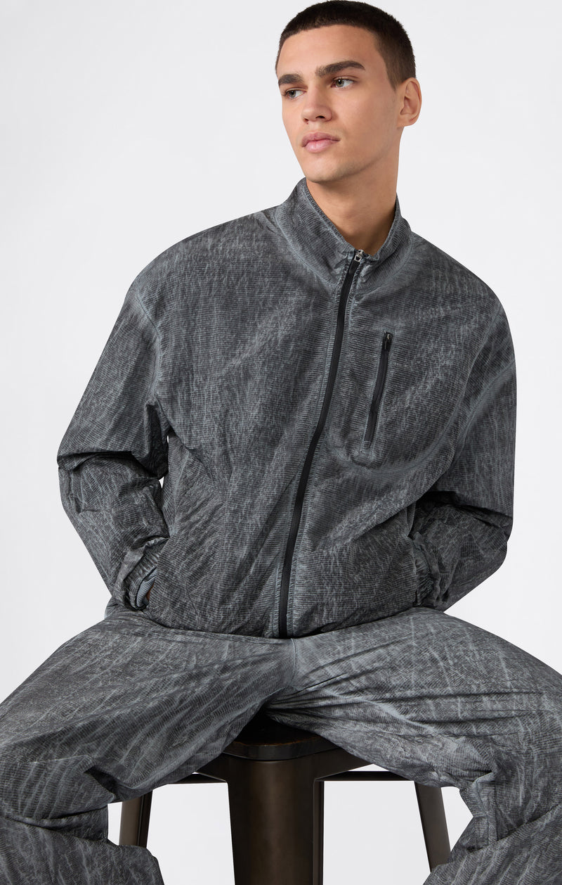 Men’s Washed Full Zip Nylon Top