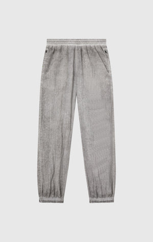 Pantaloni Uomo In Nylon Con Polsini Elastici Effetto Slavato