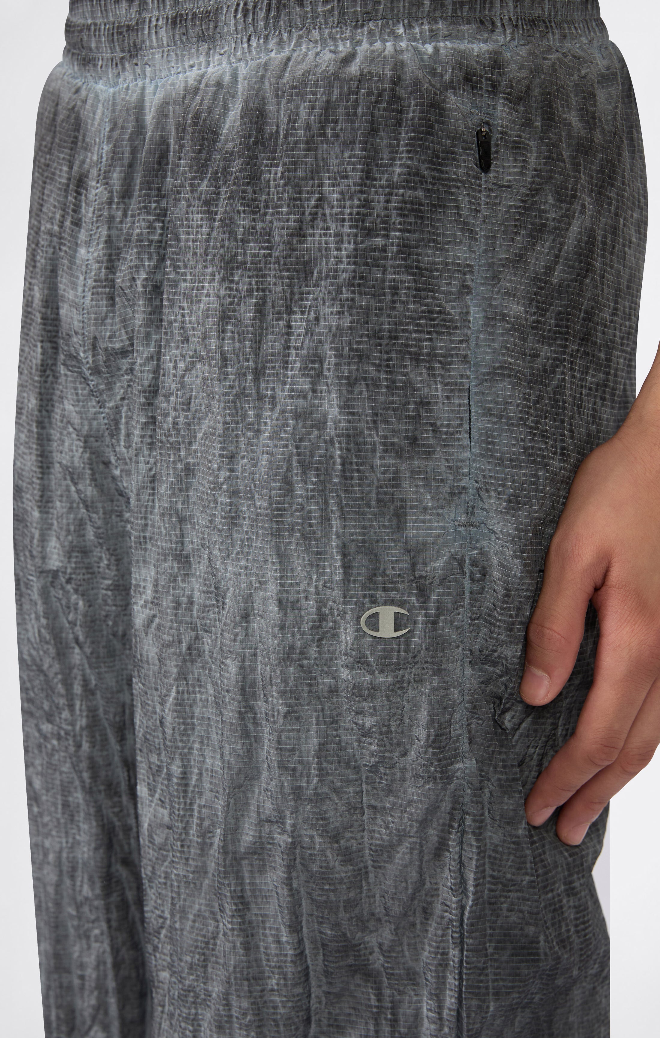 Pantalon Homme En Nylon Avec Poignets Élastiques Effet Délavé