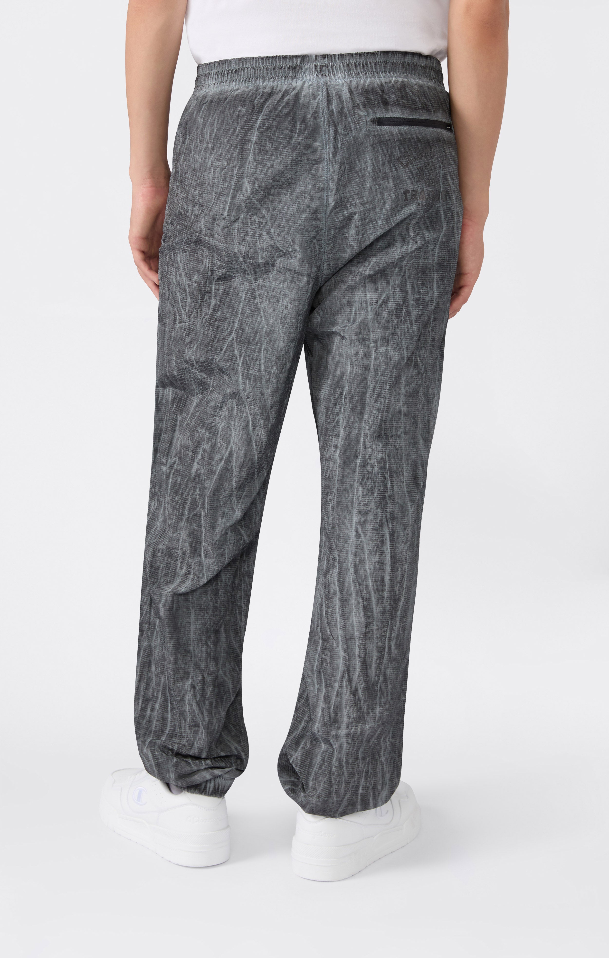 Pantalon Homme En Nylon Avec Poignets Élastiques Effet Délavé