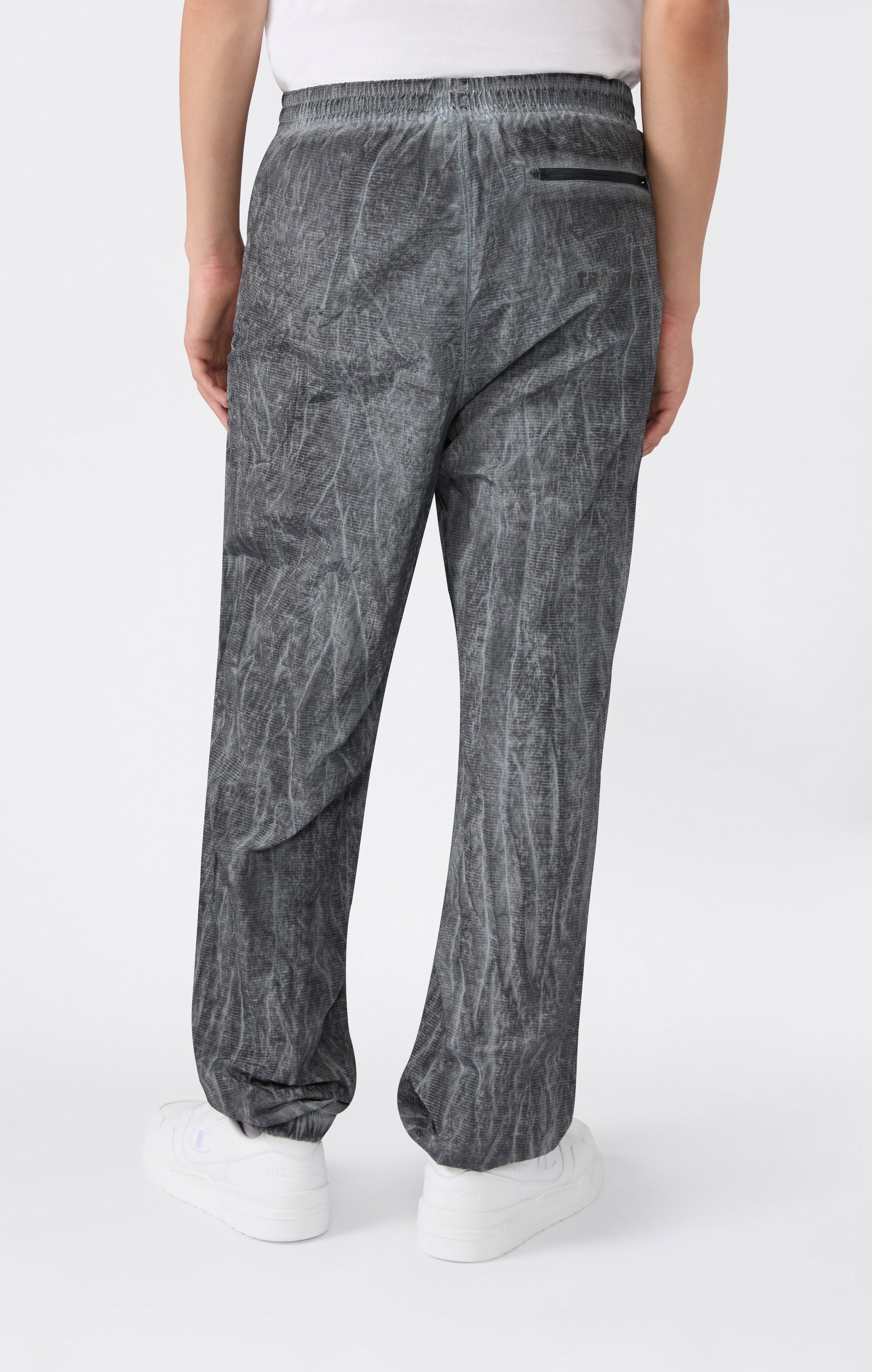 Pantalon Homme En Nylon Avec Poignets Élastiques Effet Délavé