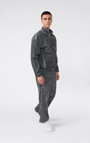 Pantalon Homme En Nylon Avec Poignets Élastiques Effet Délavé