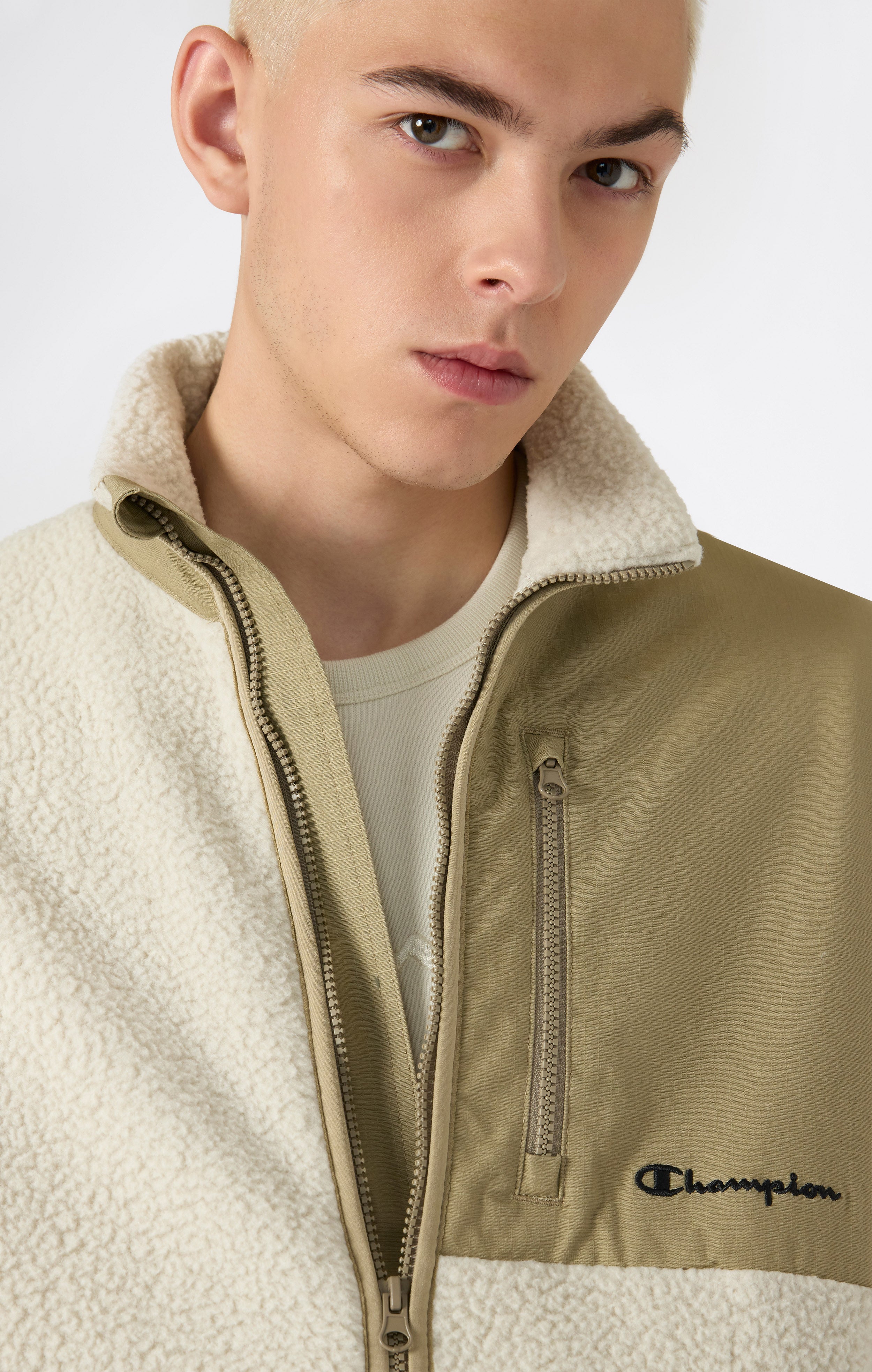 Giacca Polar Teddy con Zip Intera da Uomo