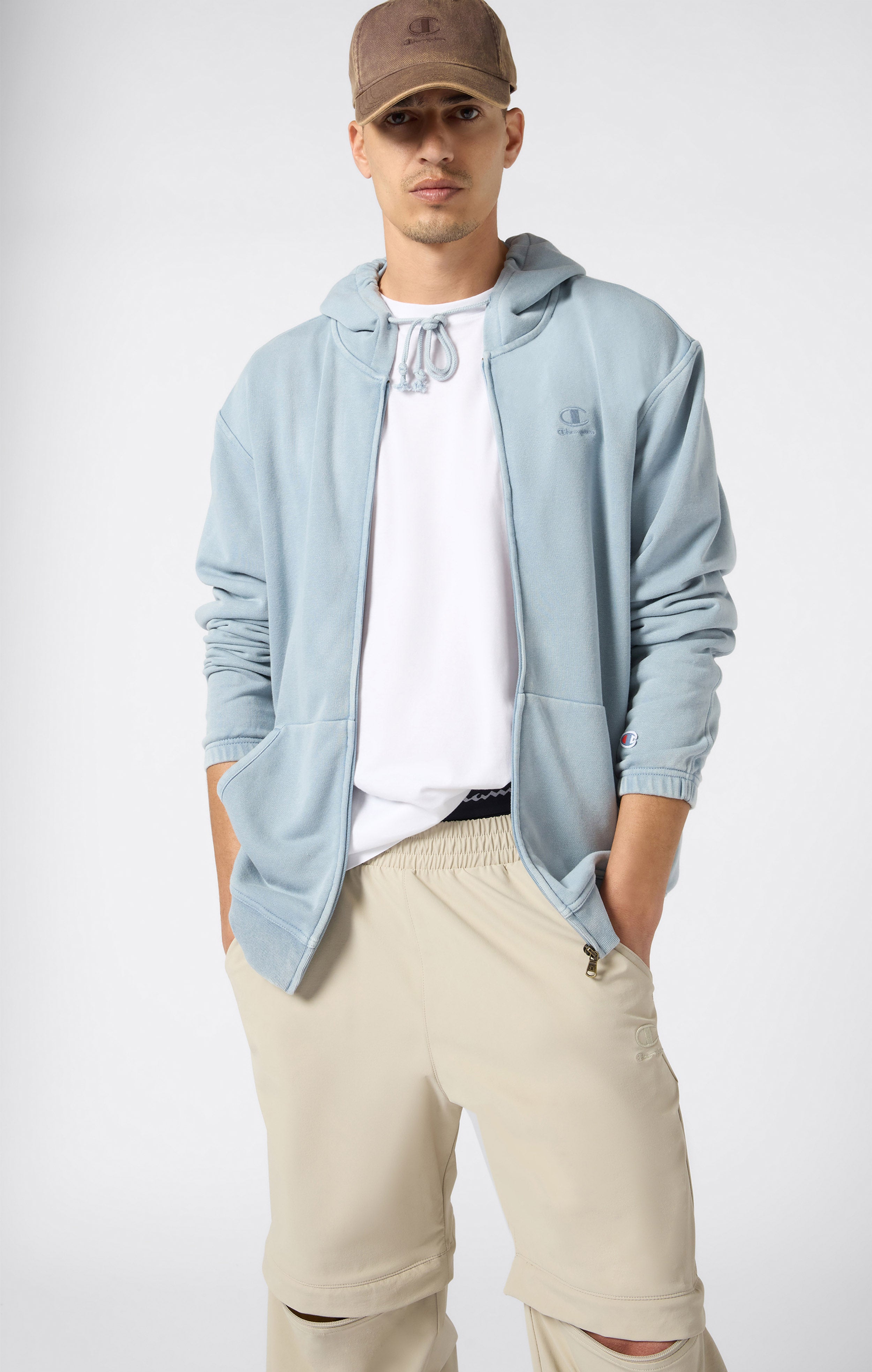 Felpa con Cappuccio da Uomo con Zip Intera