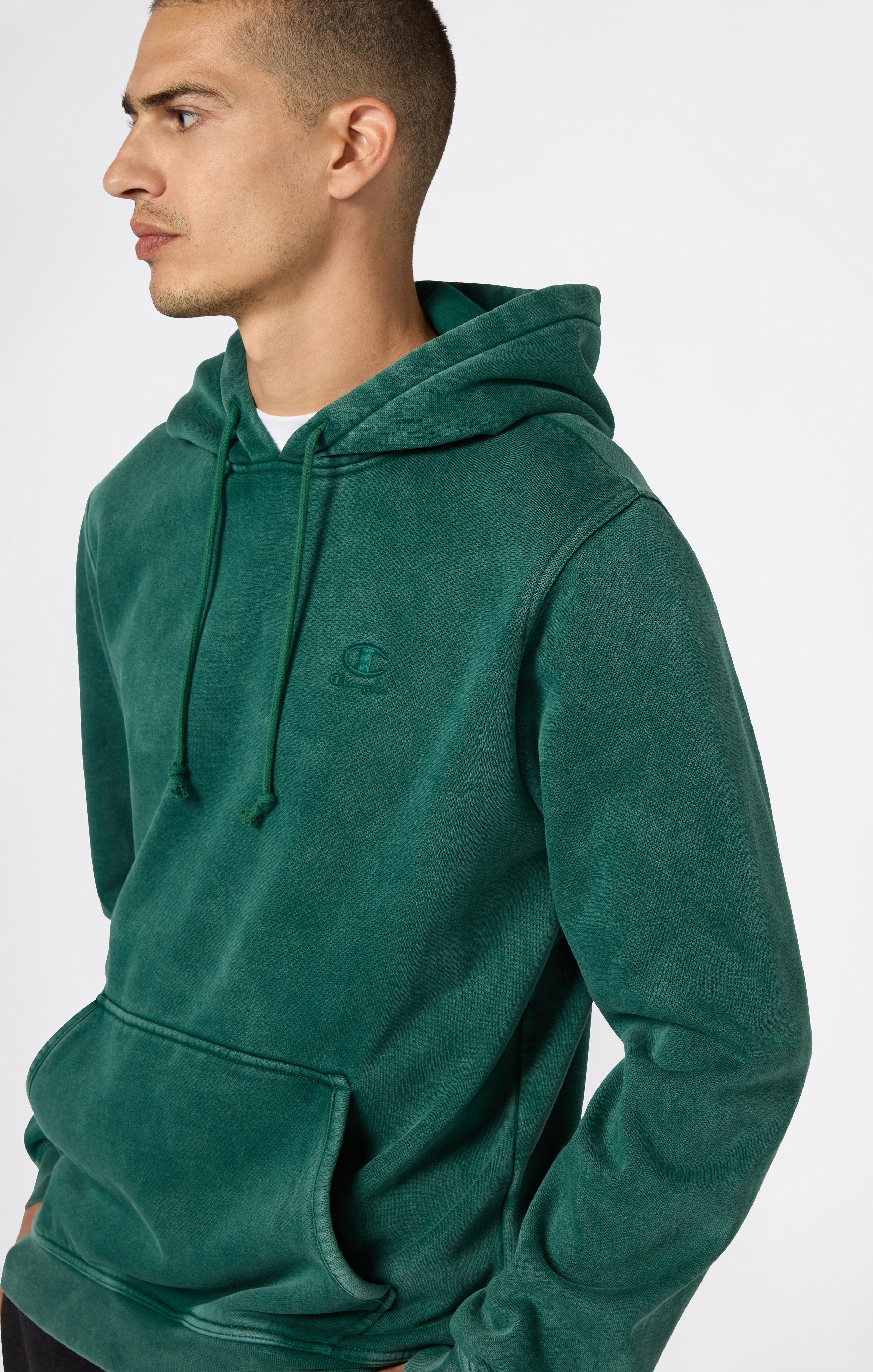 Kapuzenpullover Mit Washed-Look Und Angerautem Innenmaterial Icons Herren