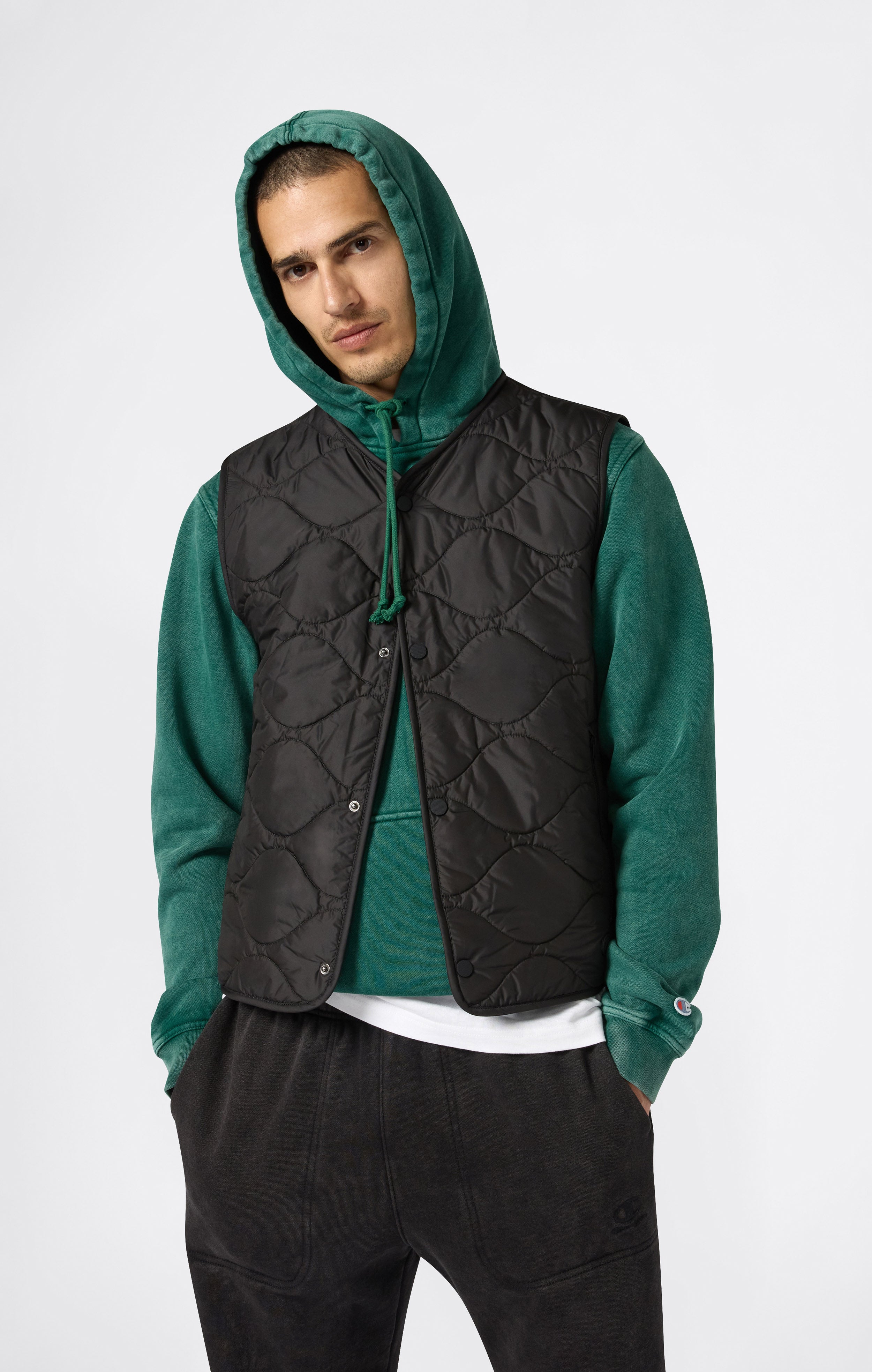 Kapuzenpullover Mit Washed-Look Und Angerautem Innenmaterial Icons Herren