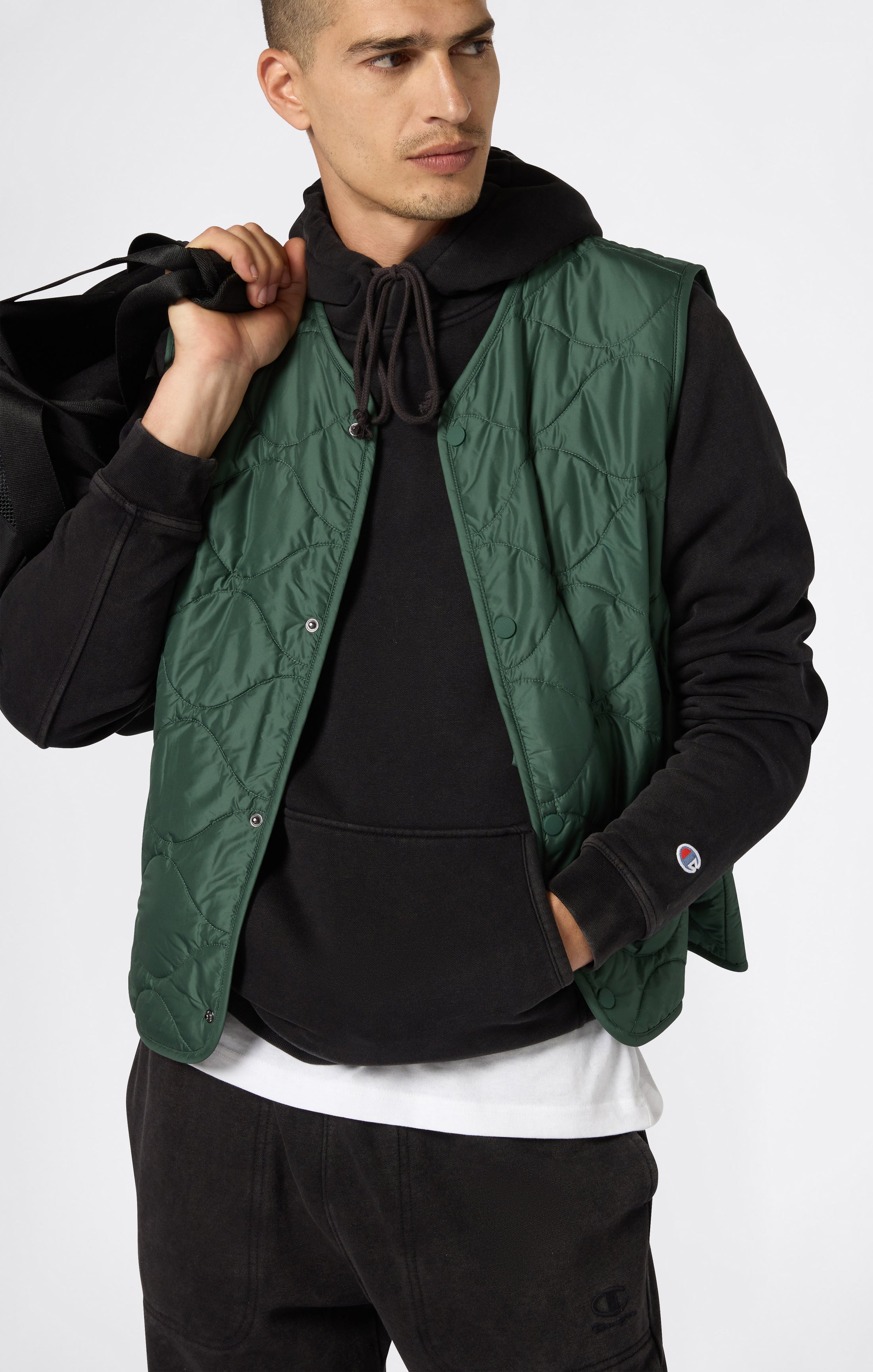 Kapuzenpullover Mit Washed-Look Und Angerautem Innenmaterial Icons Herren