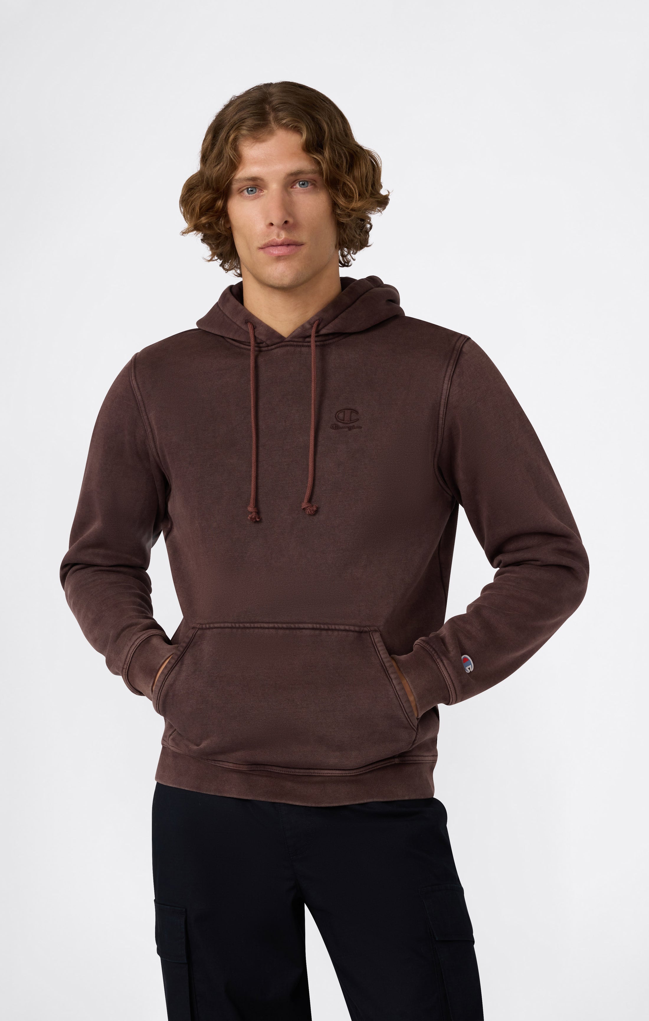 Kapuzenpullover Mit Washed-Look Und Angerautem Innenmaterial Icons Herren