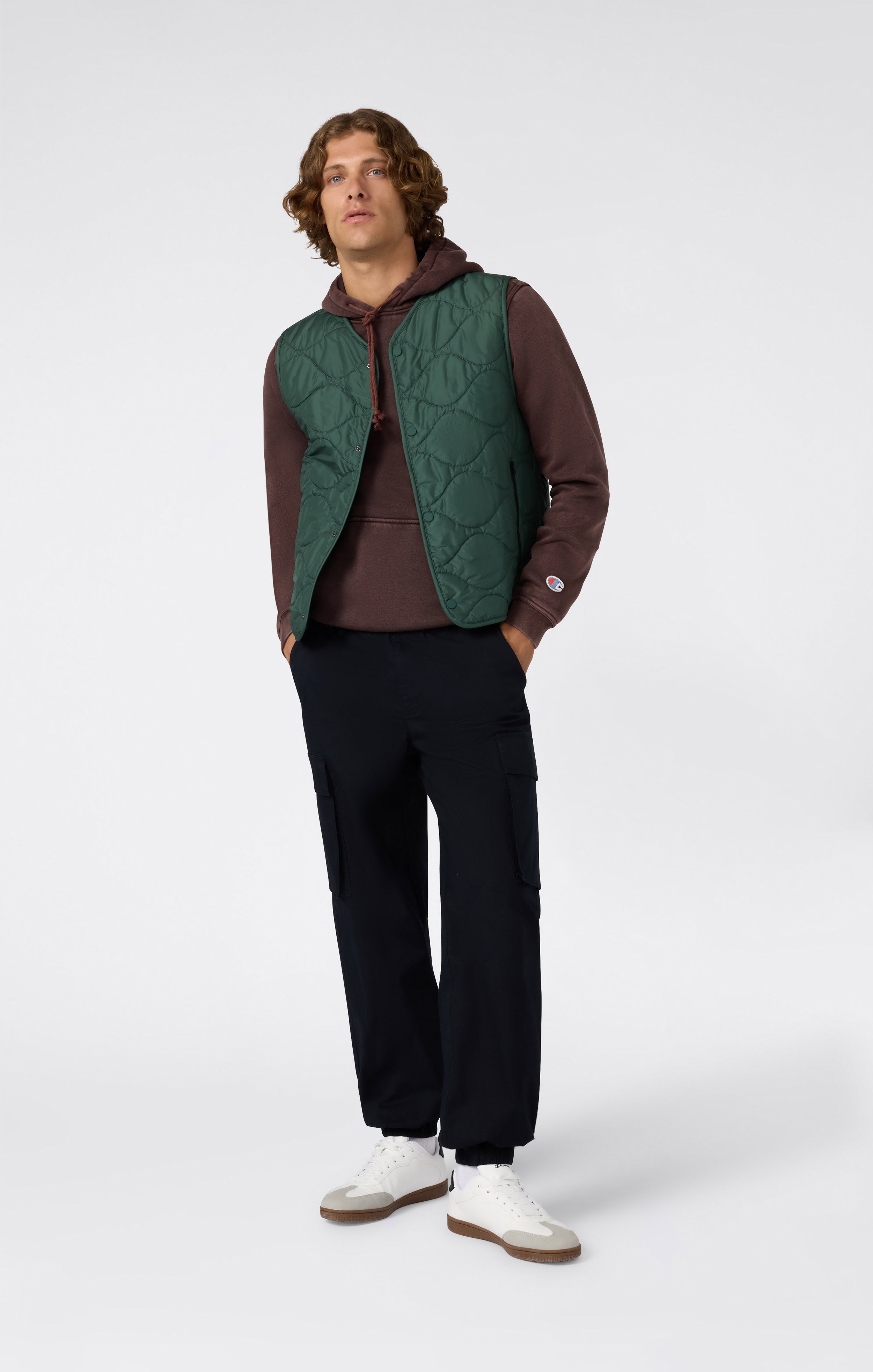 Kapuzenpullover Mit Washed-Look Und Angerautem Innenmaterial Icons Herren