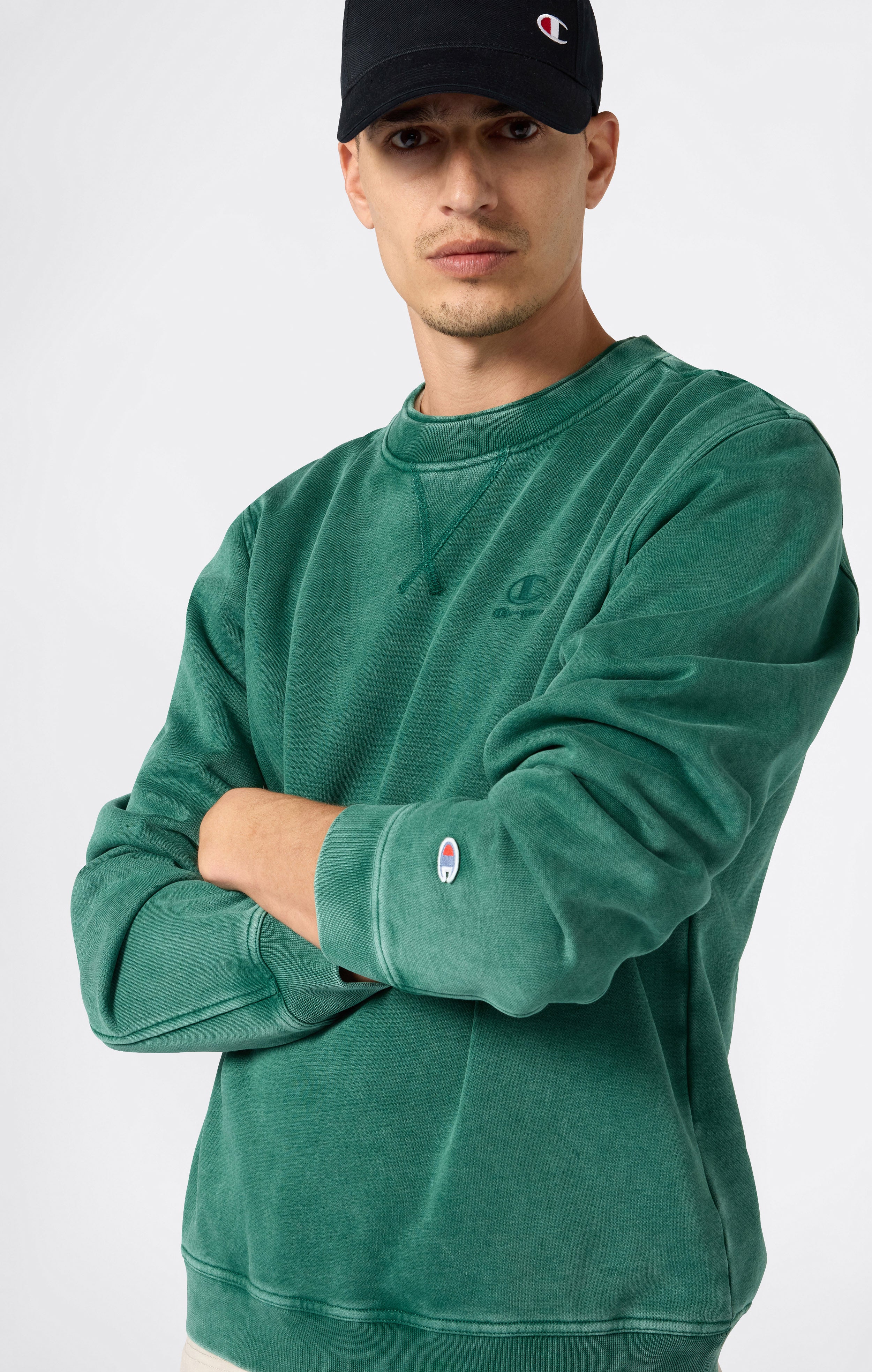 Men’s Washed Fleece Crewneck Sweatshirt Icons