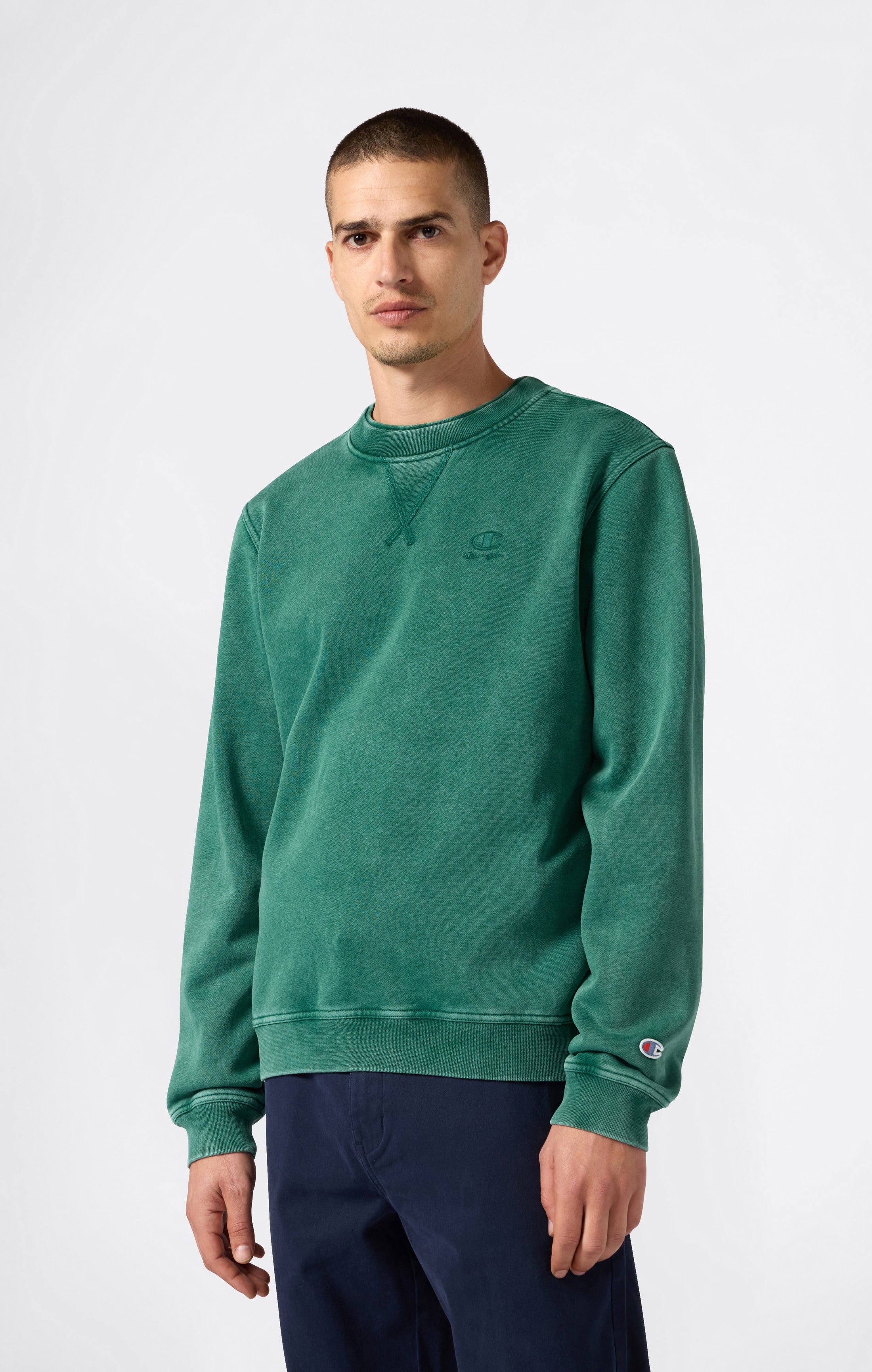 Rundhals-Sweatshirt Mit Washed-Look Und Angerautem Innenmaterial Icons Herren