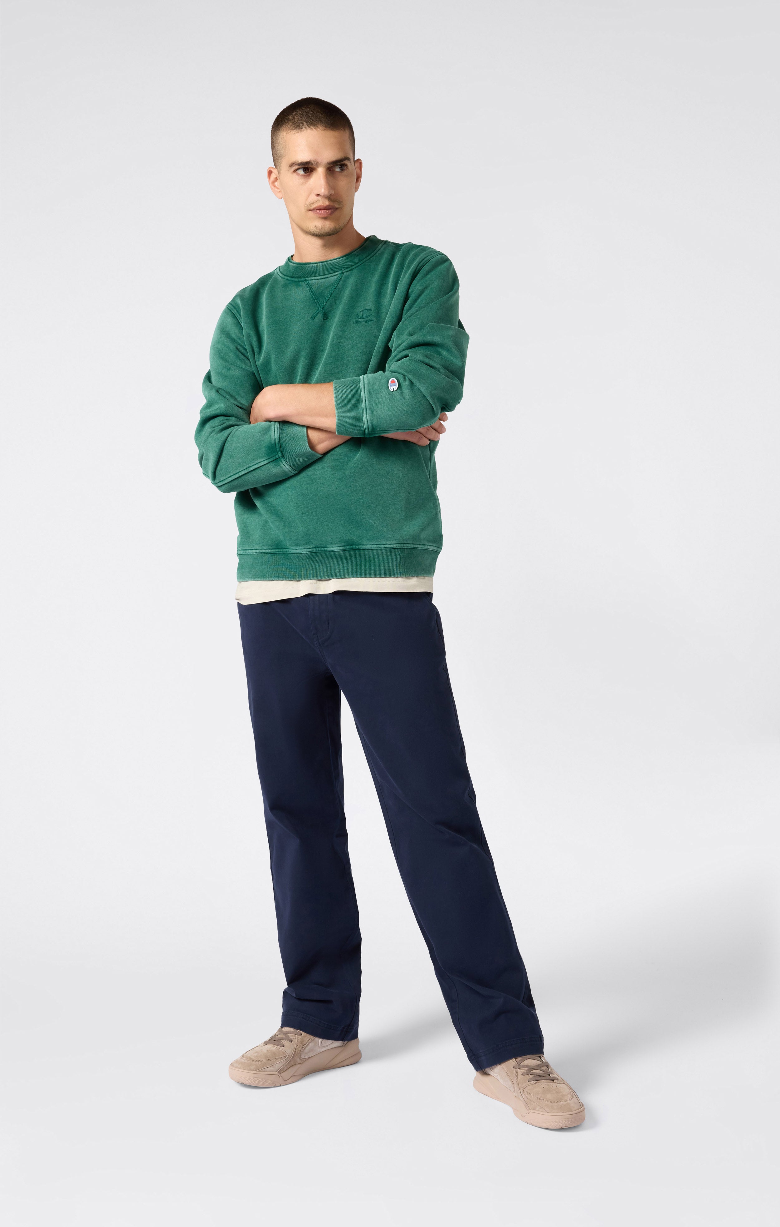 Men’s Washed Fleece Crewneck Sweatshirt Icons