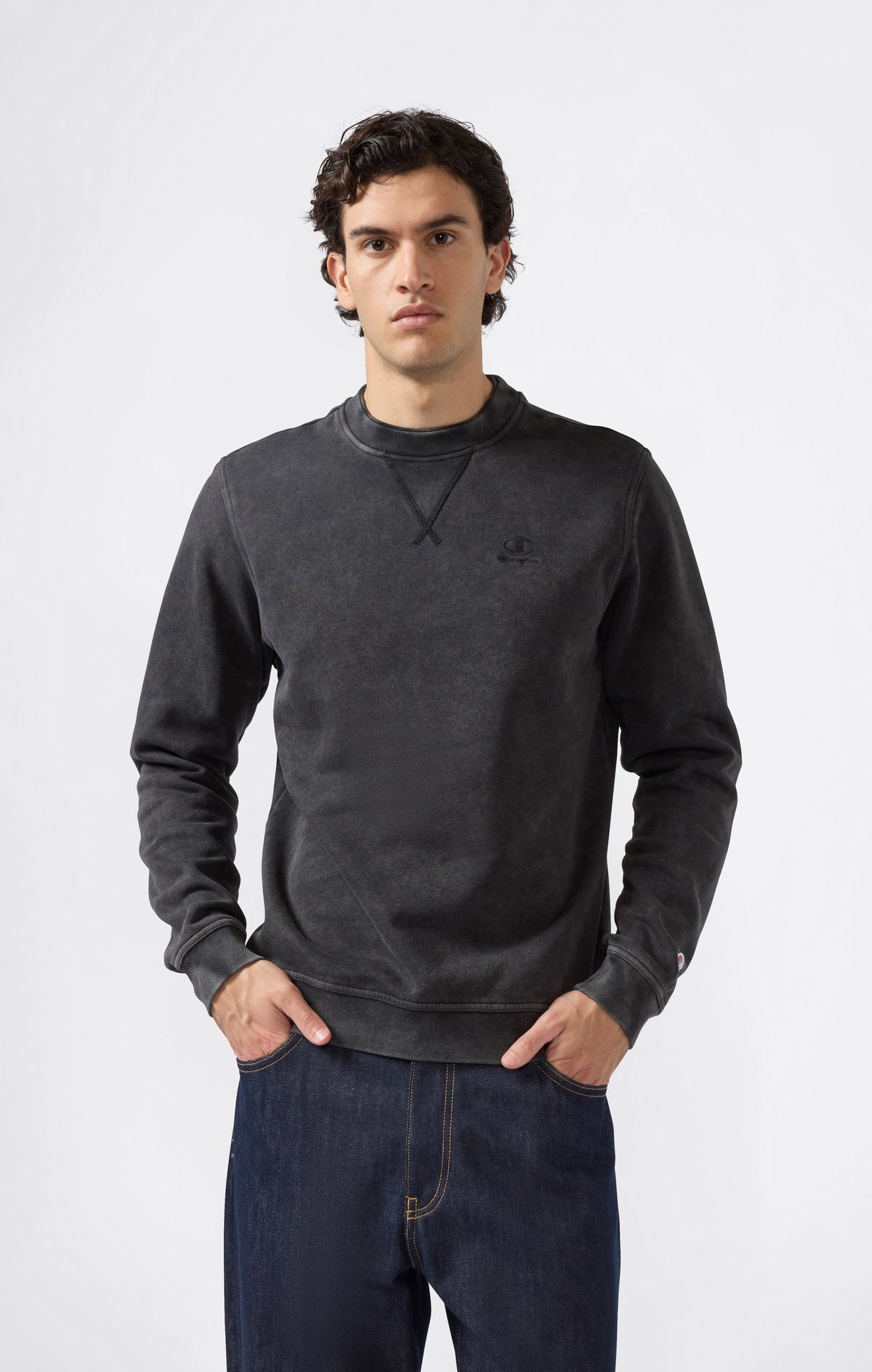 Sweat Col Rond Effet Délavé À Intérieur Gratté Icons Pour Homme