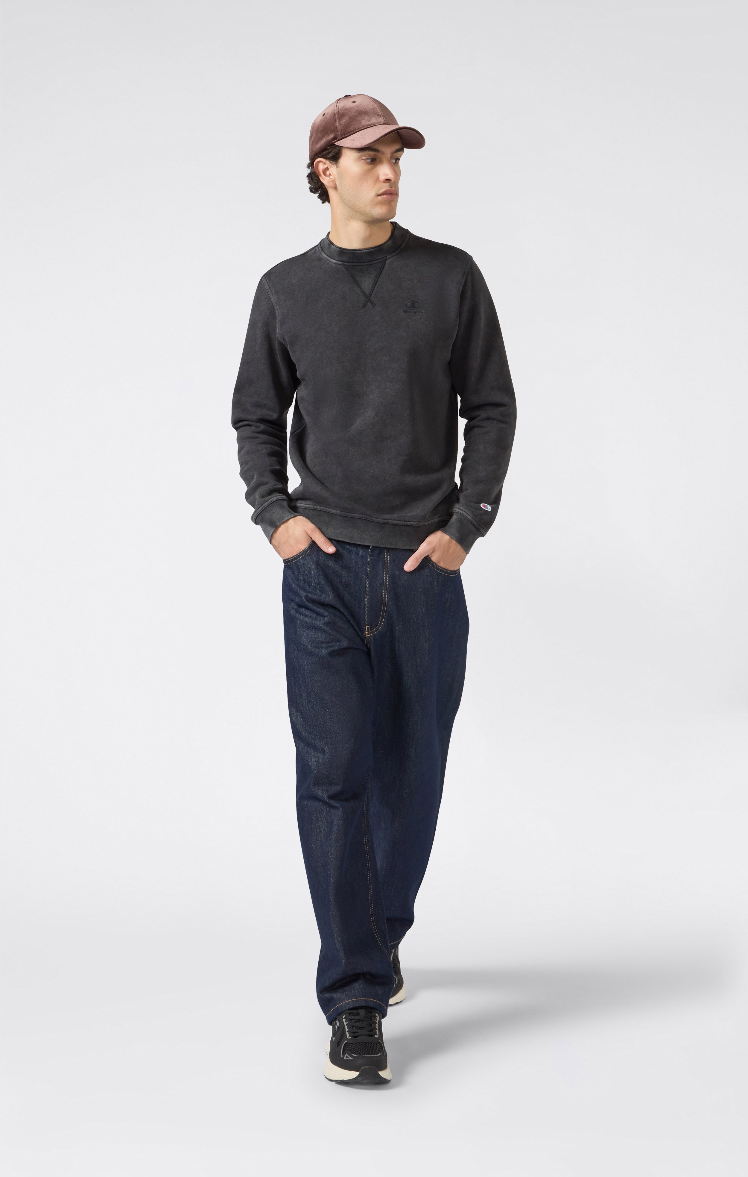 Men’s Washed Fleece Crewneck Sweatshirt Icons