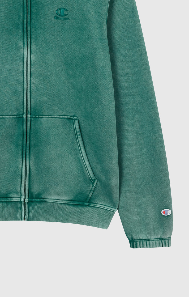 Sudadera Con Cremallera Completa Efecto Lavado Con Interior Afelpado Icons Para Hombre